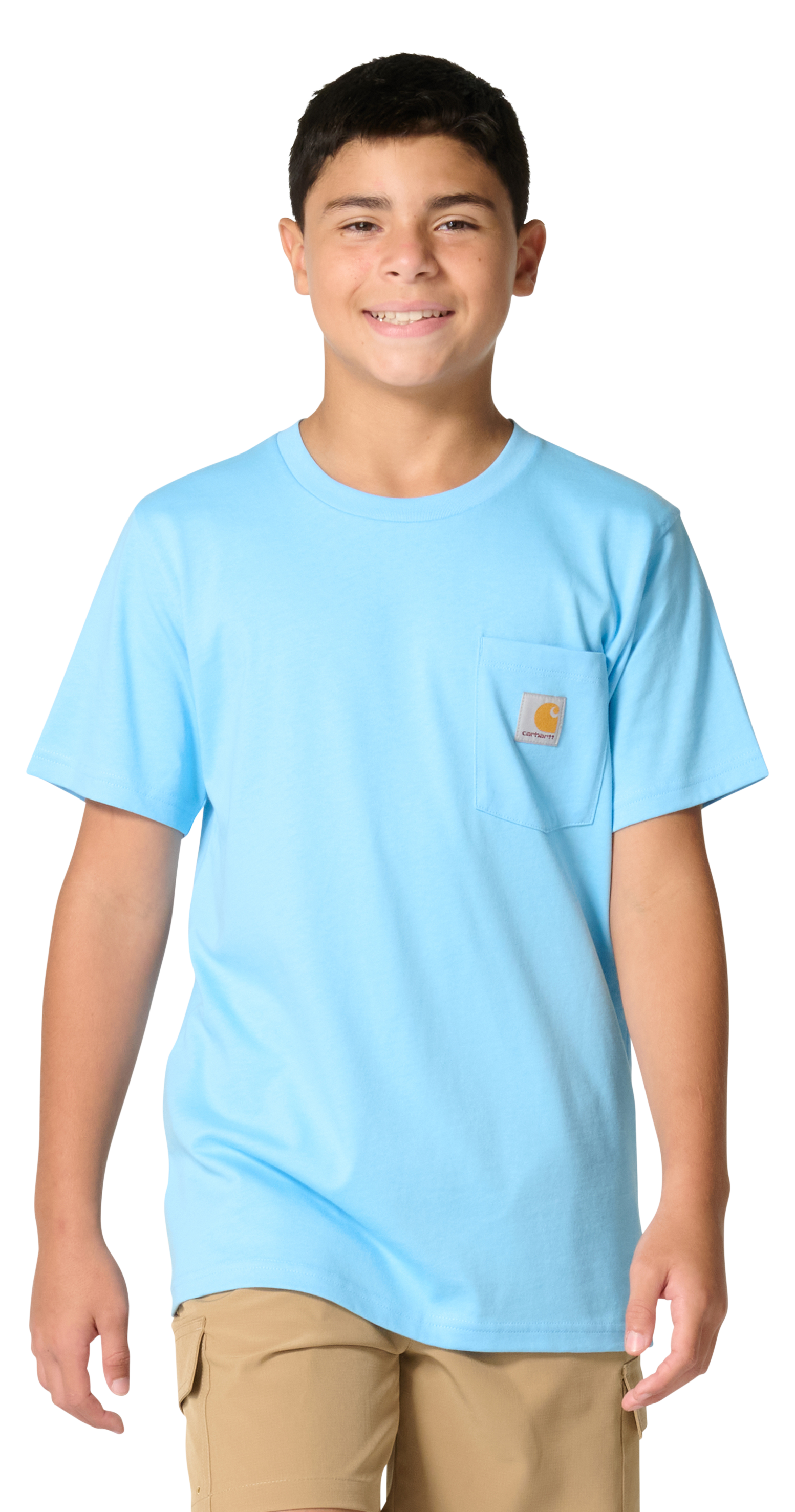 Image of Carhartt All-Cotton Short-Sleeve Pocket T-Shirt for Kids - Baltic Sea
