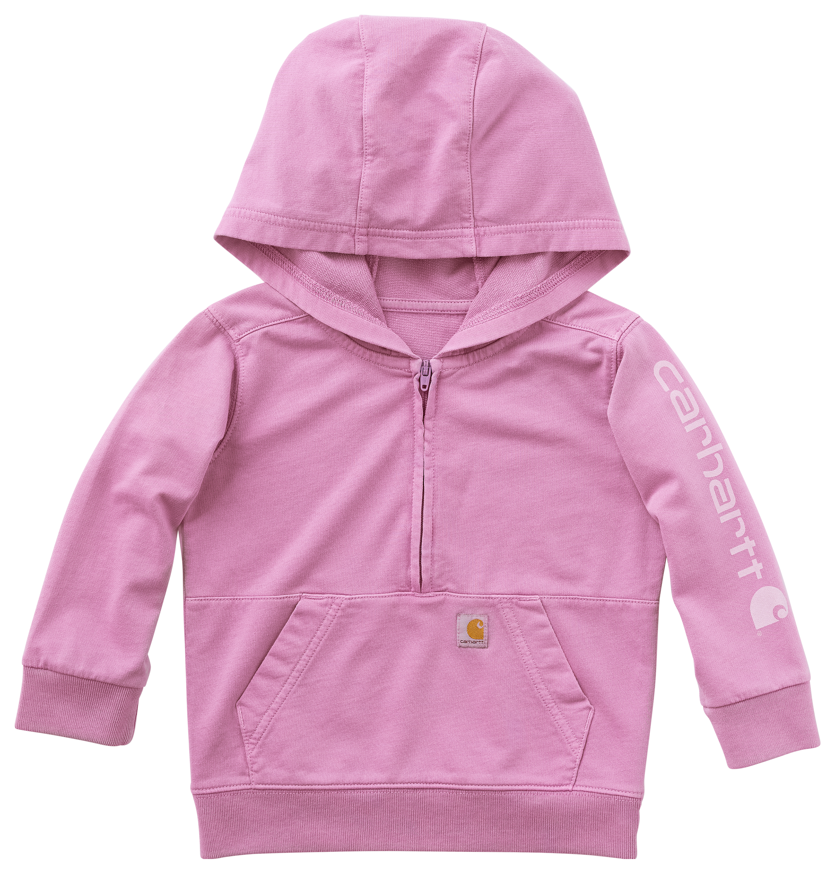 Image of Carhartt French Terry Garment-Dye Half-Zip Hooded Sweatshirt for Toddlers - Bodacious Wash - 4T