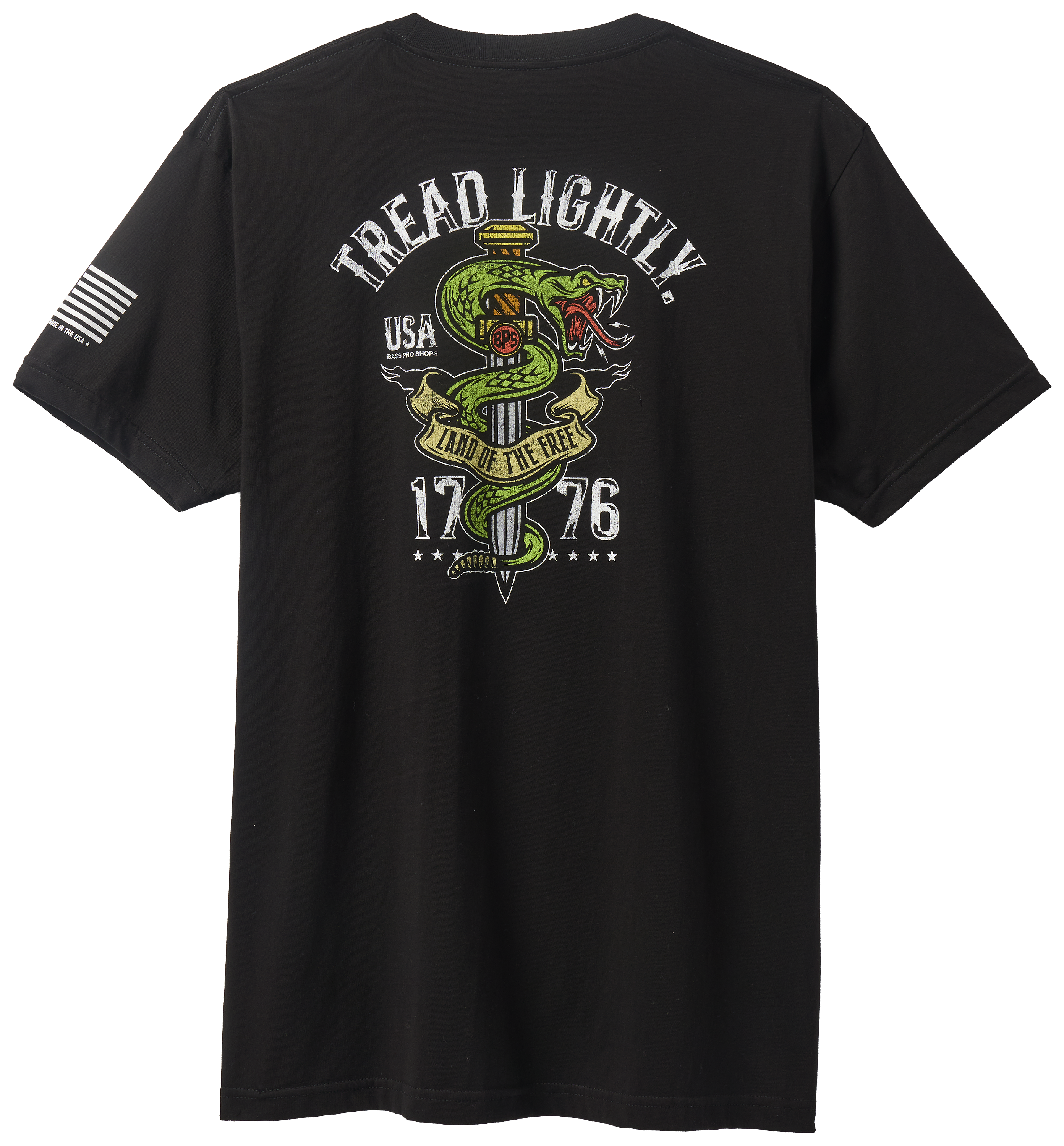 Image of Land of the Free Tread Lightly Short-Sleeve T-Shirt - Black