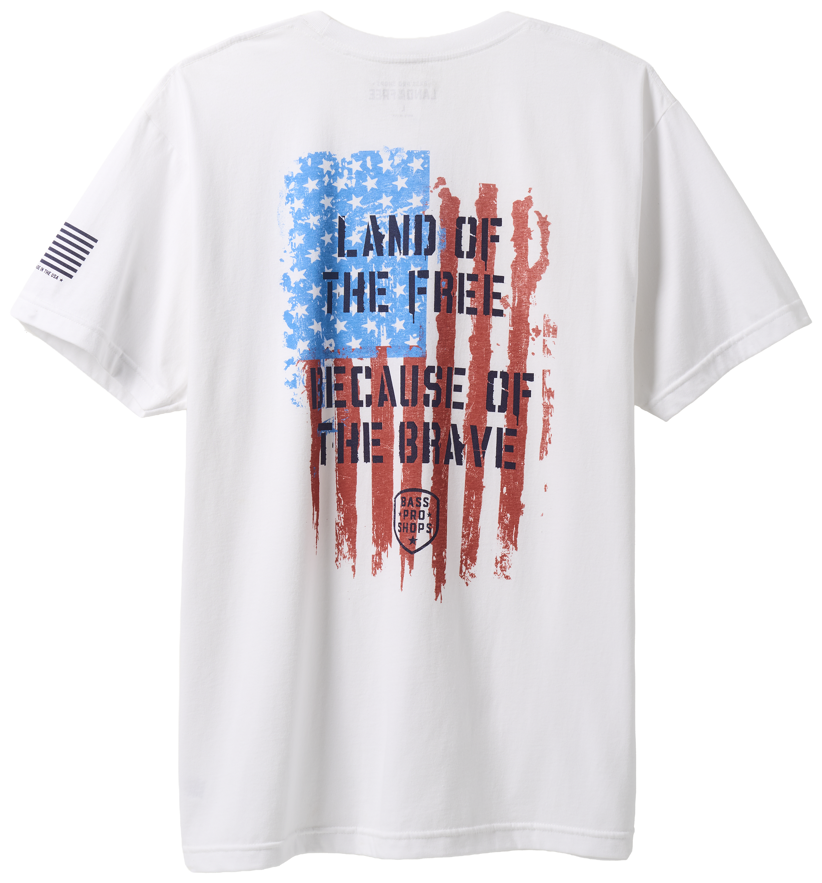 Image of Land of the Free Brushed Short-Sleeve T-Shirt - White
