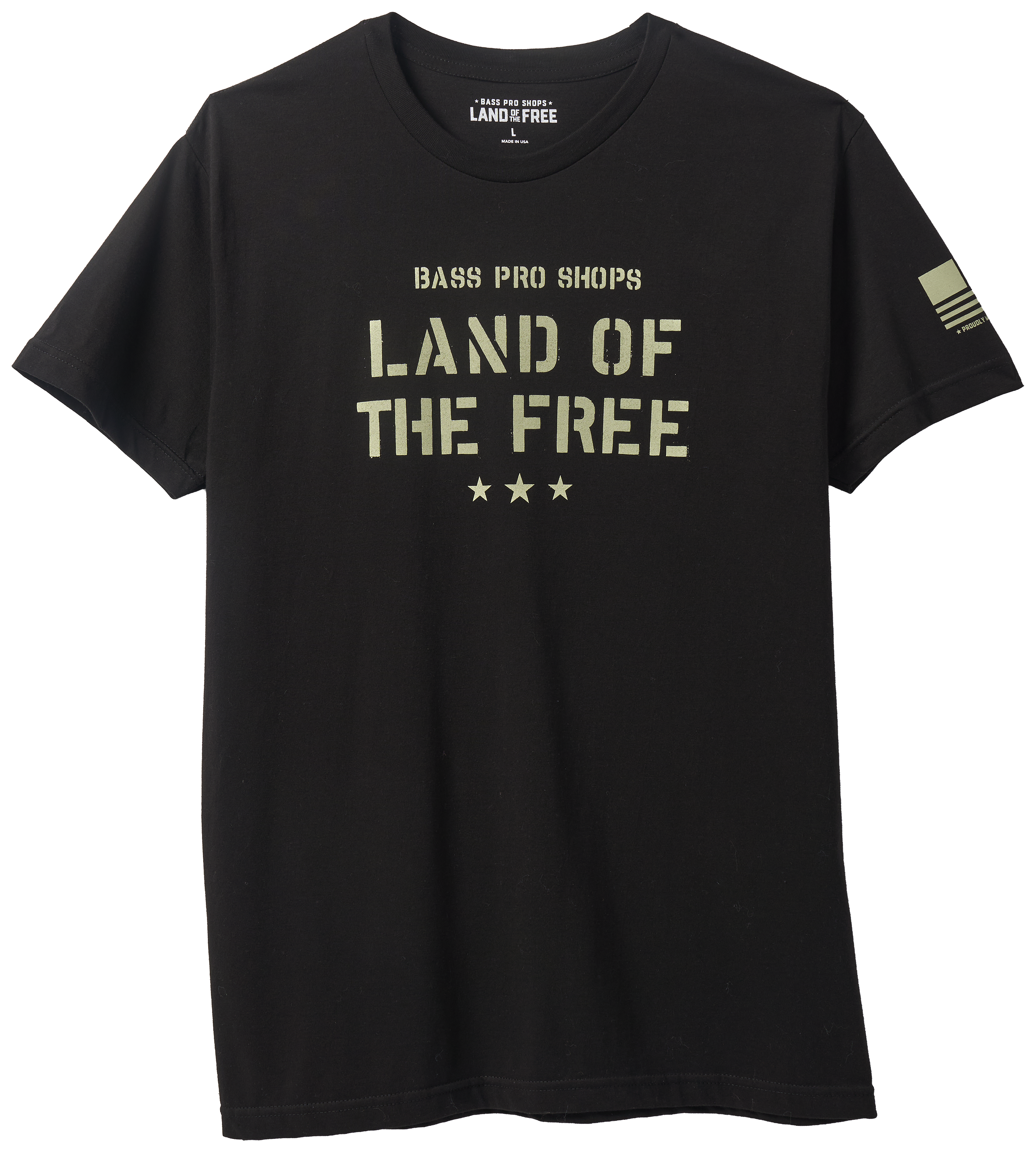 Image of Land of the Free Stenciled Short-Sleeve T-Shirt - Black