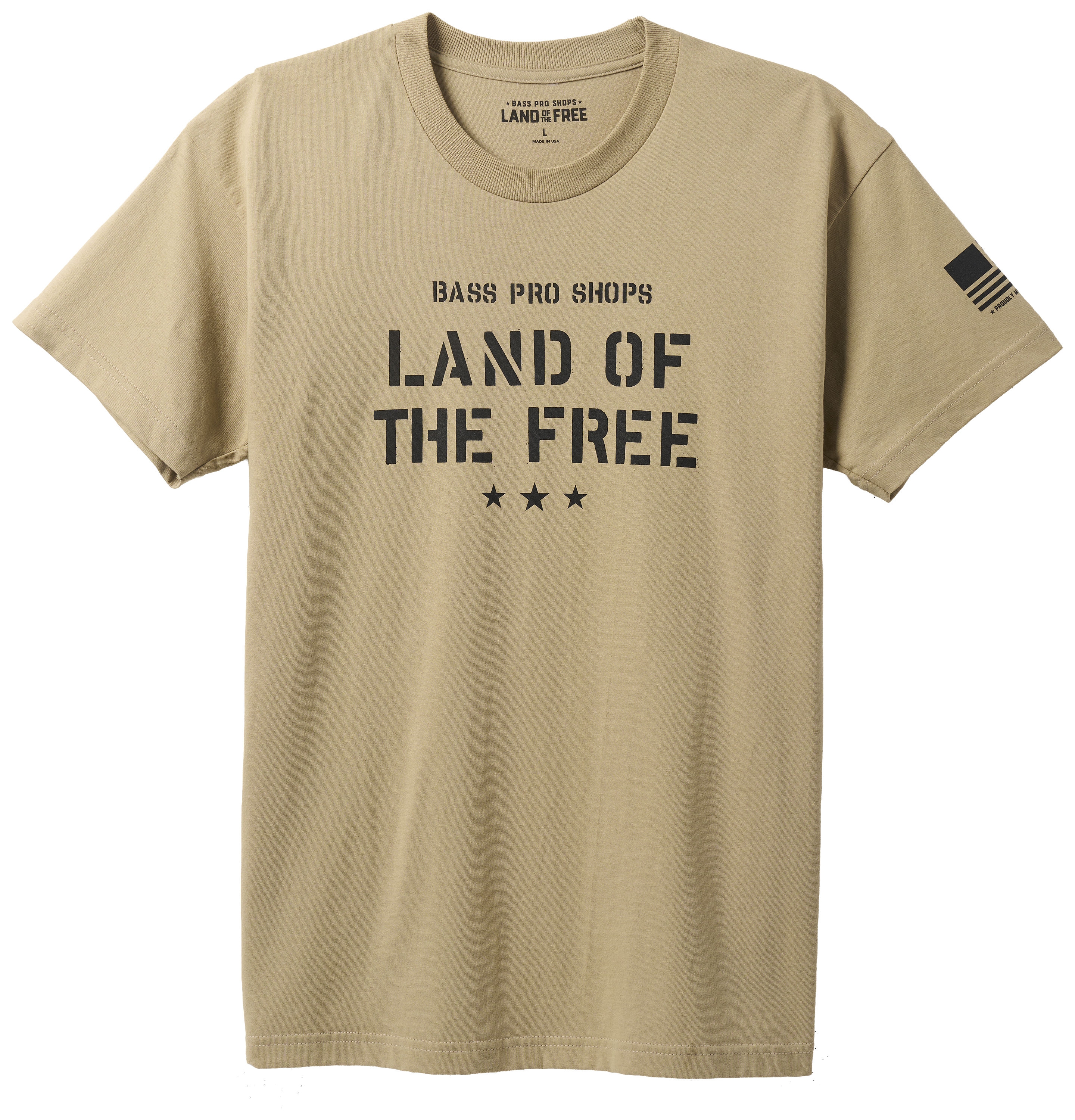 Image of Land of the Free Stenciled Short-Sleeve T-Shirt - Sand