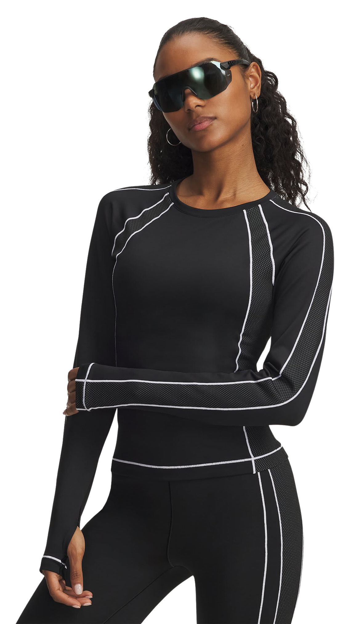 Image of Under Armour ColdGear Textured Crew - Black/White - LG