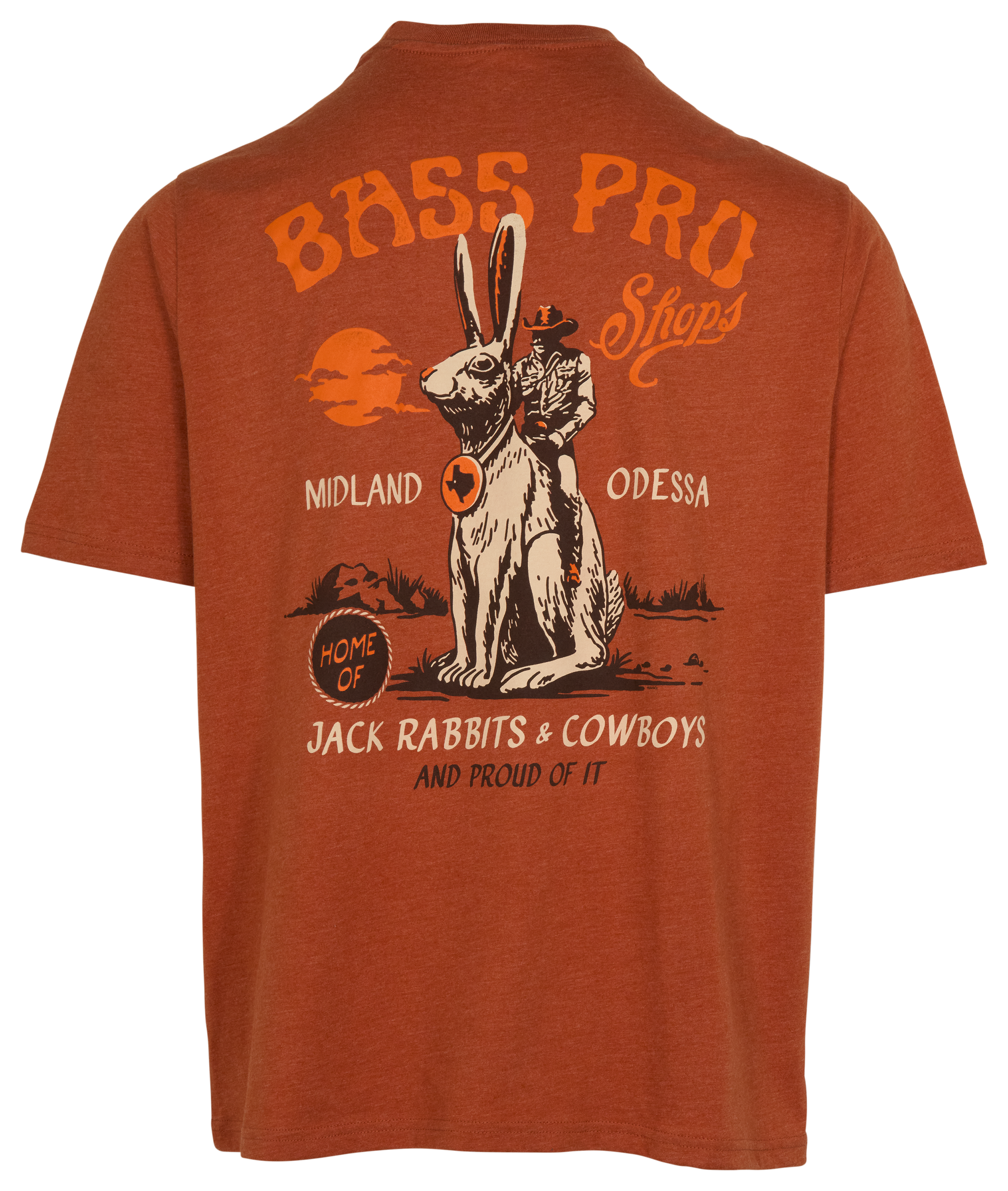 Image of Bass Pro Shops Odessa Jack Rabbits and Cowboys Short-Sleeve T-Shirt - Rust Heather