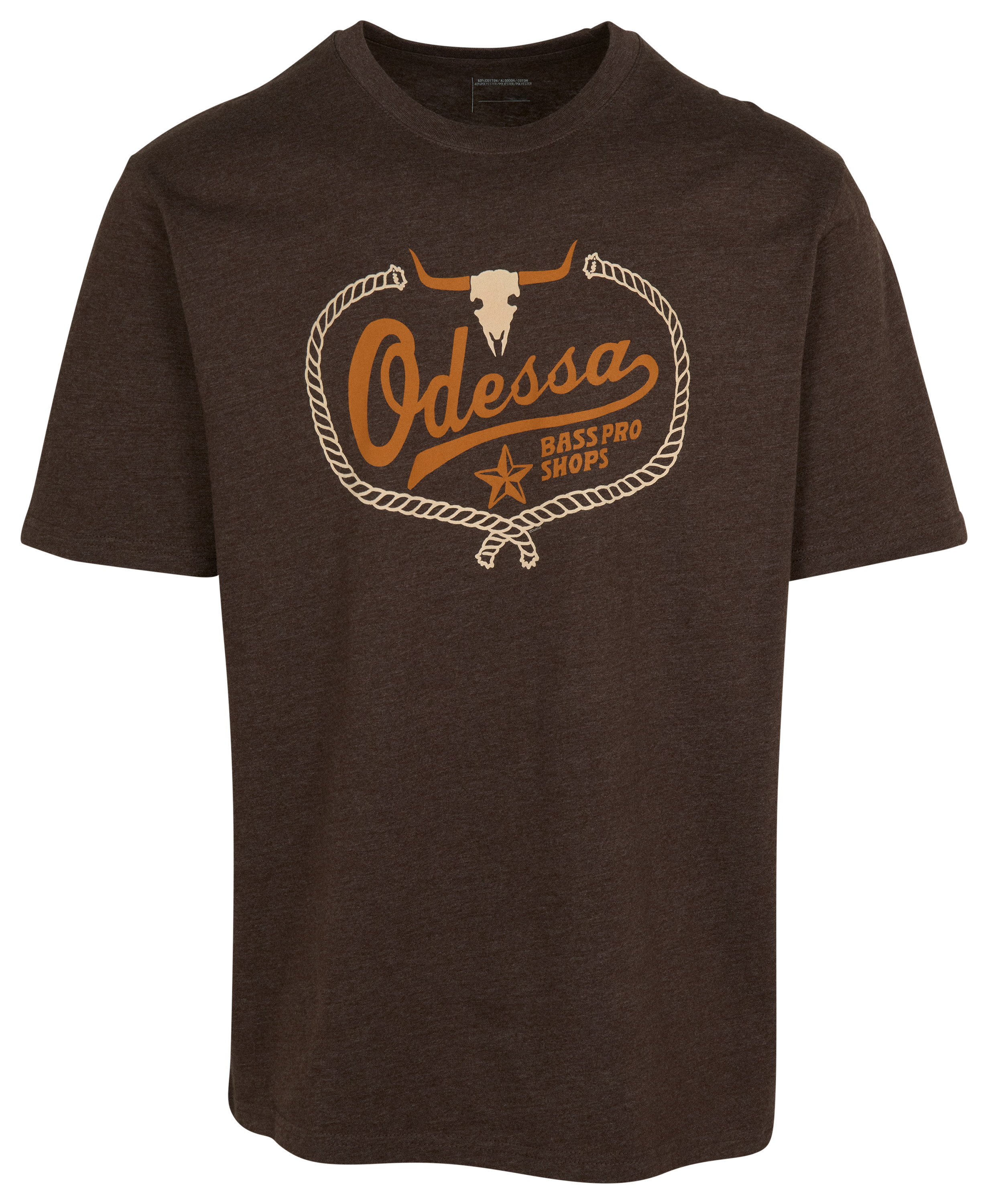 Image of Bass Pro Shops Odessa Brown Skull Short-Sleeve T-Shirt - Brown Heather