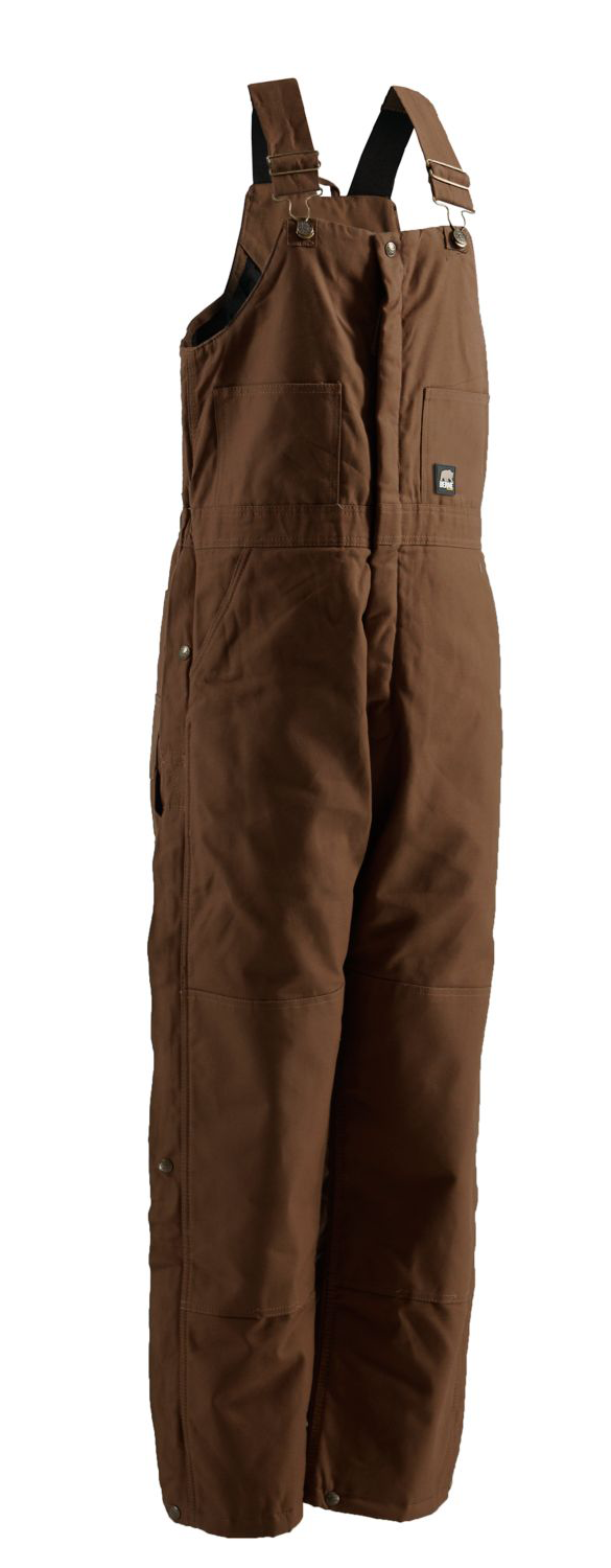 Image of Berne Original Washed Insulated Bib Overalls for Men - Brown