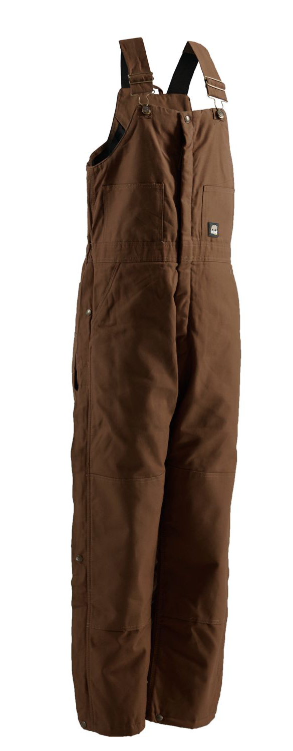 Image of Berne Original Washed Insulated Bib Overalls for Men - Brown - Regular - M