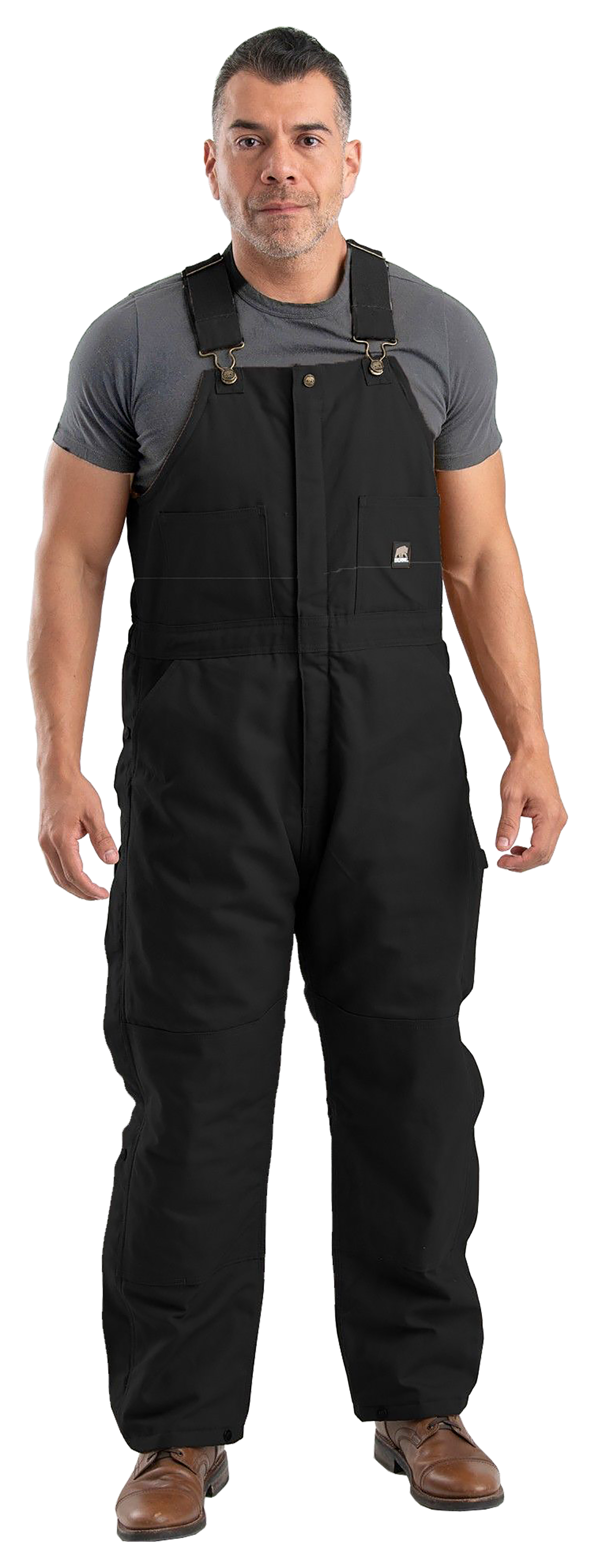 Image of Berne Deluxe Insulated Bib Overalls for Men - Black - M - Short