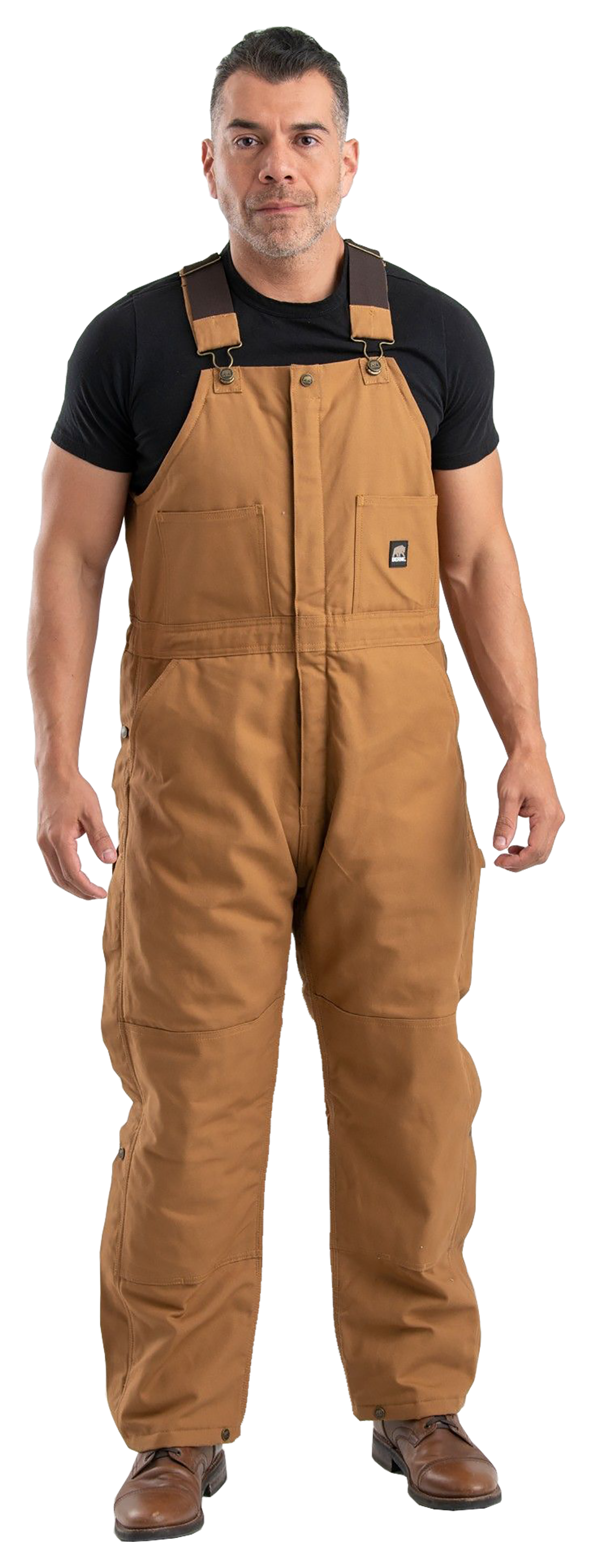 Image of Berne Deluxe Insulated Bib Overalls for Men - Brown Duck - S - Short