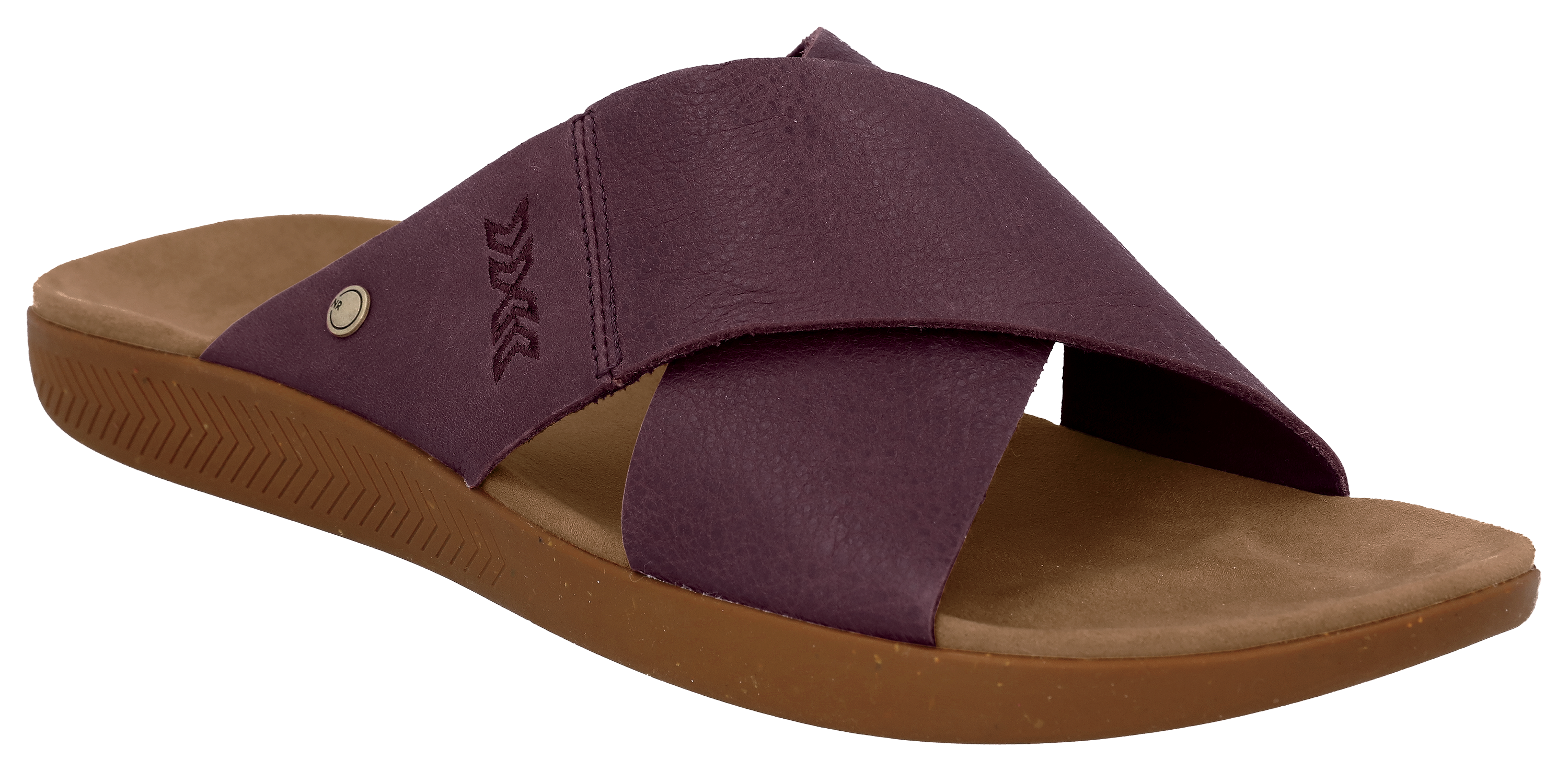 Image of Natural Reflections Wren Cross Strap Sandals for Women - Fig