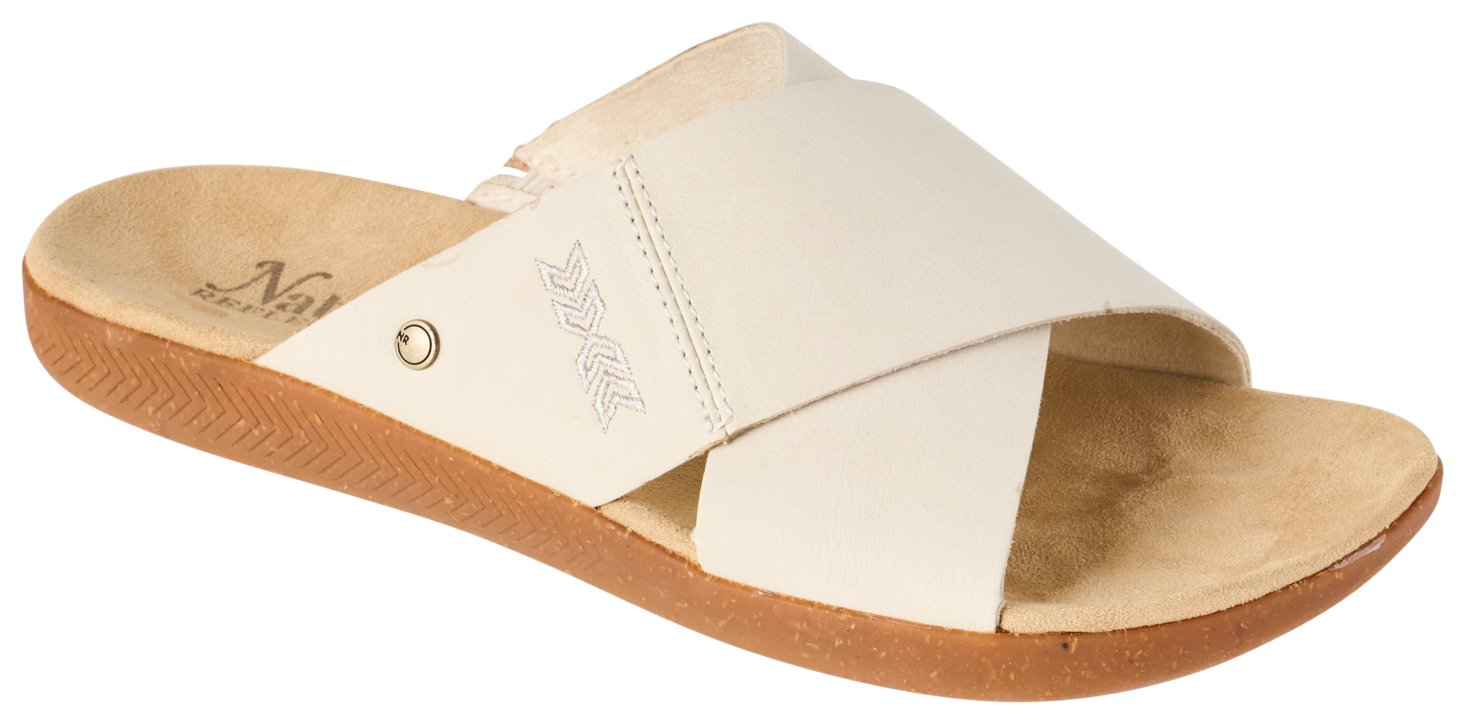 Image of Natural Reflections Wren Cross Strap Sandals for Women - Turtledove