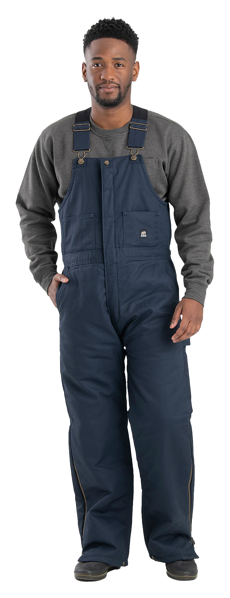 Image of Berne Heritage Twill Insulated Bib Overalls - Navy