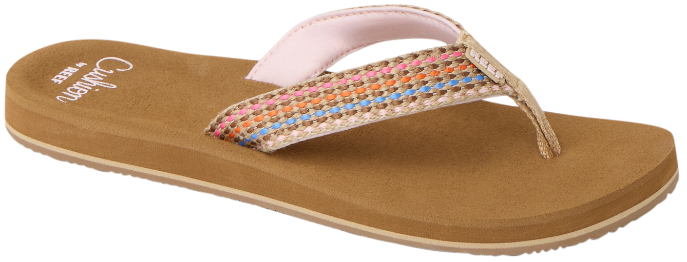 Image of Reef Baja Elana Sandals for Women - Brown/Pink