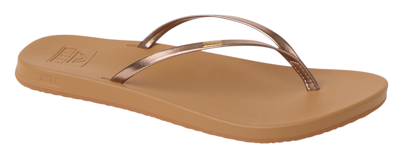 Image of Reef Cushion Slim Sandals for Women - Bronze/Brown