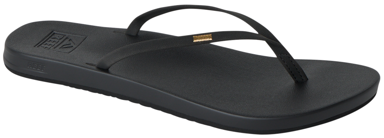 Image of Reef Cushion Slim Sandals for Women - Black - 11M
