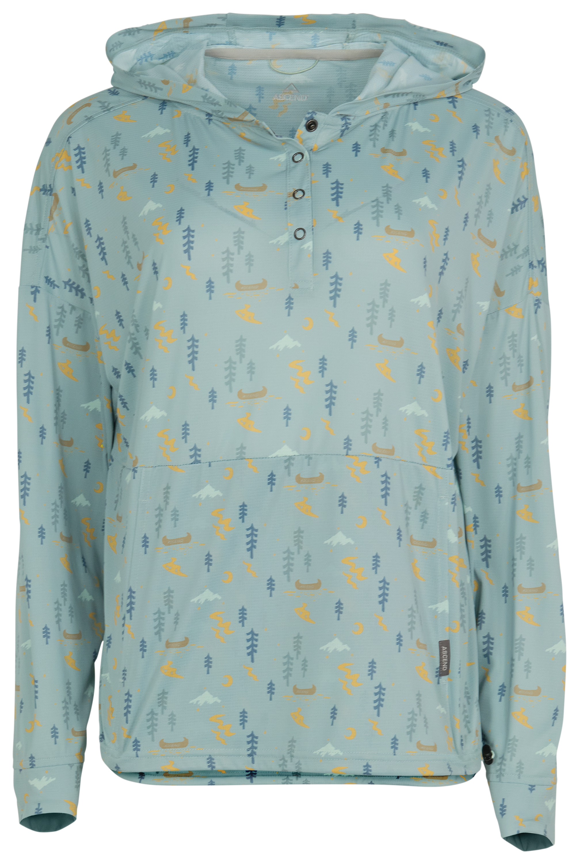 Image of Ascend 3D Cool Sun Hoodie - Slate Night Canoe Print