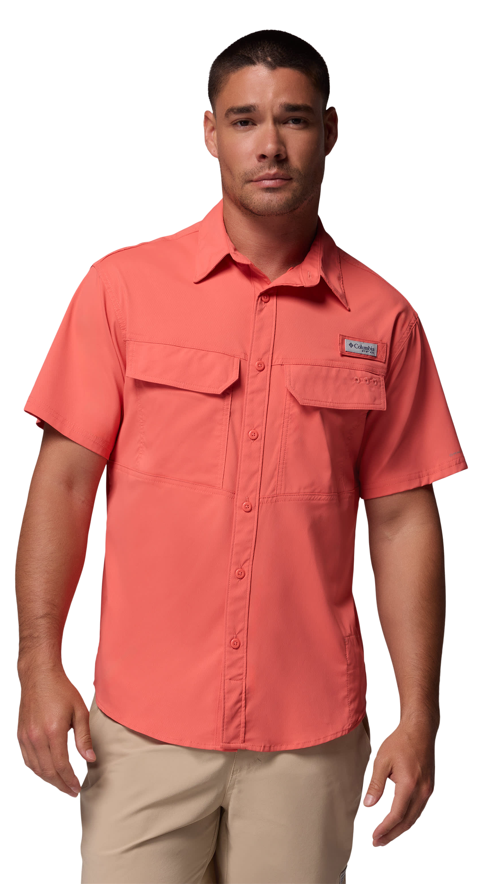 Image of Columbia PFG Skiff Guide II Short-Sleeve Shirt - Melonade - XL