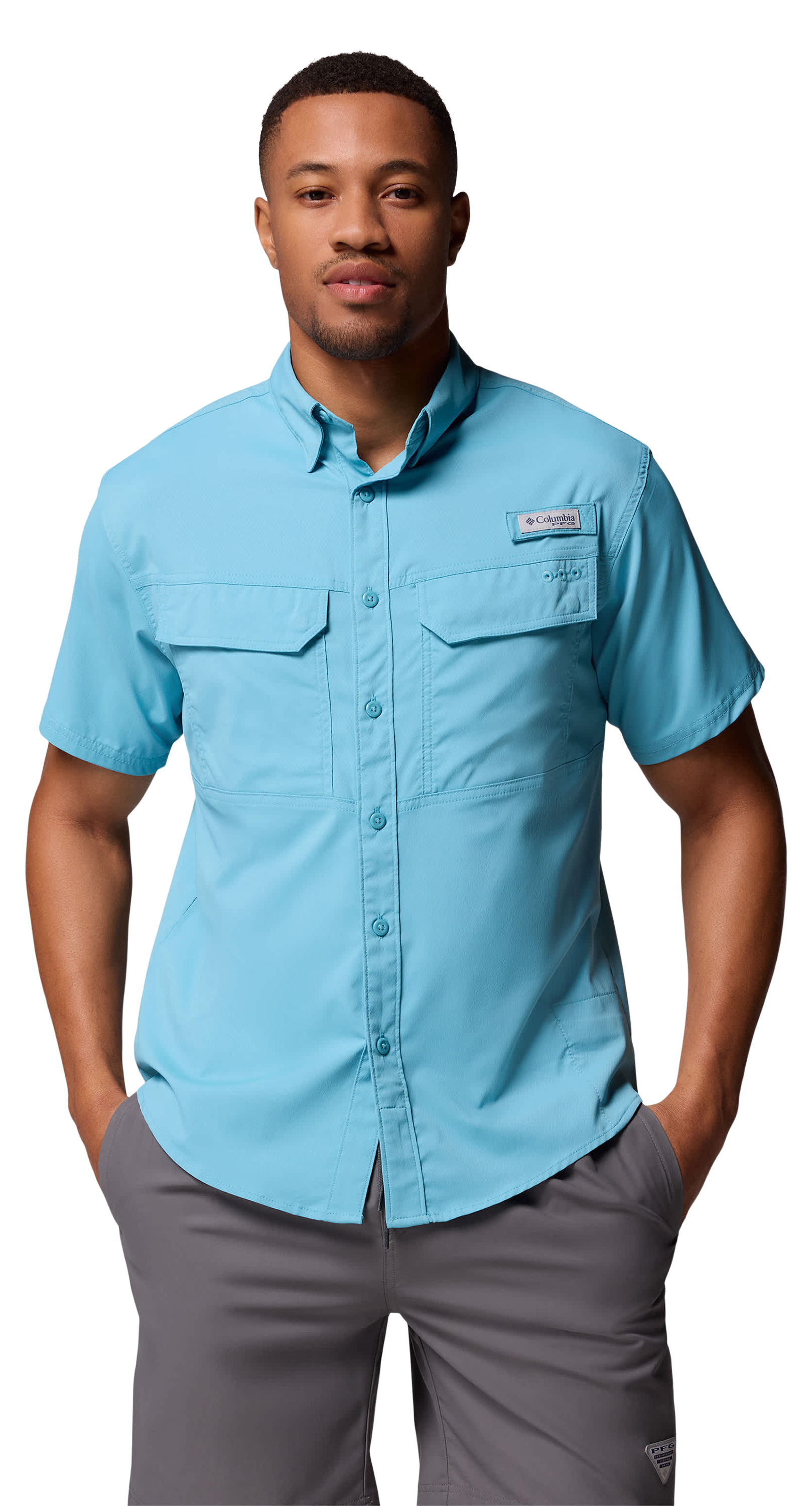 Image of Columbia PFG Skiff Guide II Short-Sleeve Shirt - Vintage Blue - M