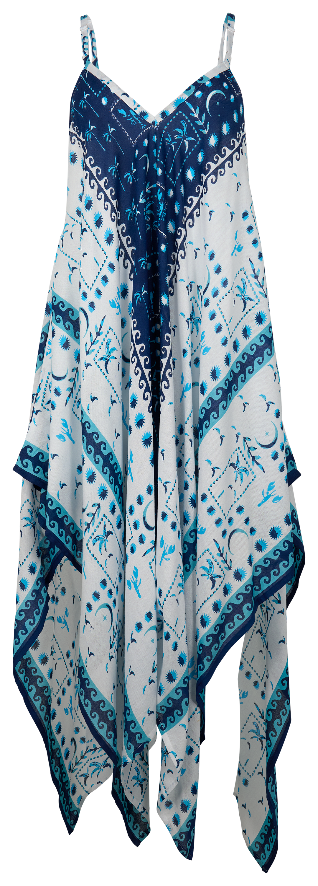 Image of Bella Beach Kerchief Beach Tiles Sleeveless Dress Swimsuit Cover-Up