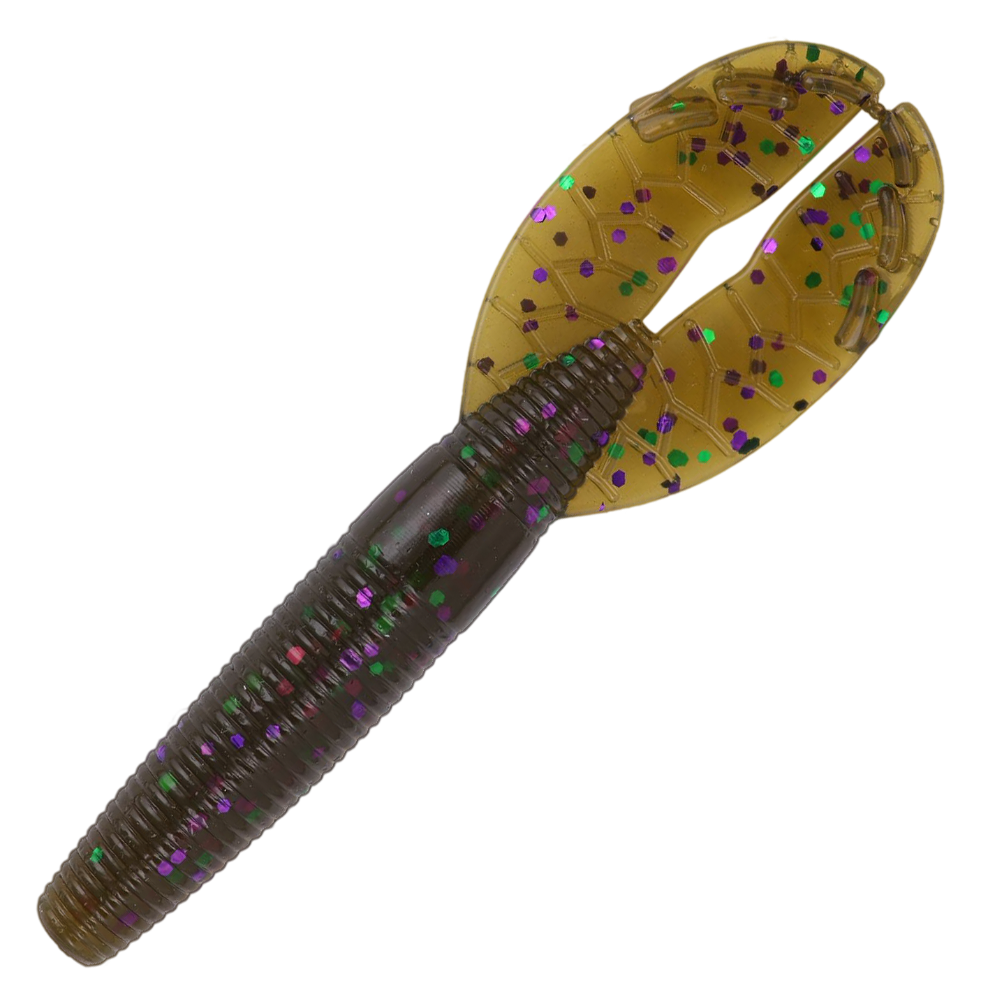 Image of Yamamato Baits Shinobi Grub - Green Pumpkin Purple Green