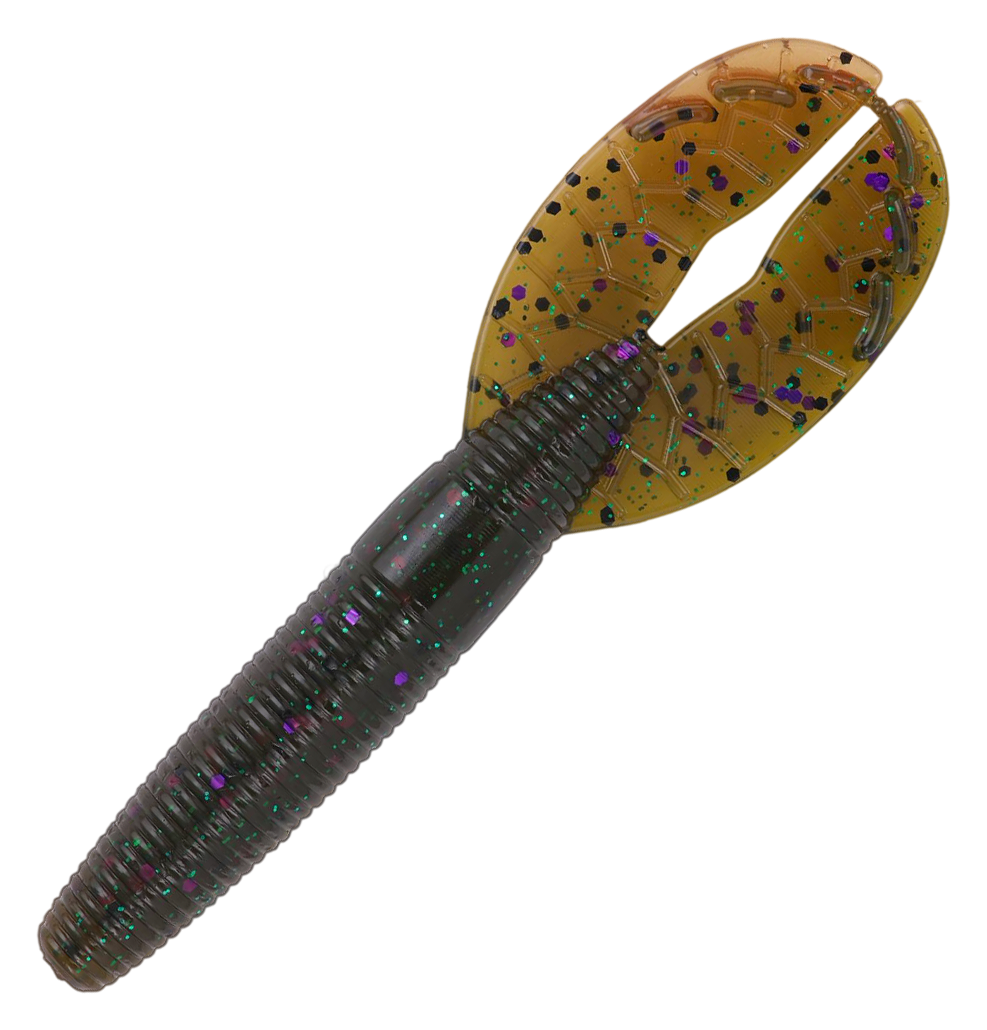 Image of Yamamato Baits Shinobi Grub - Green Pumpkin Amber Laminate