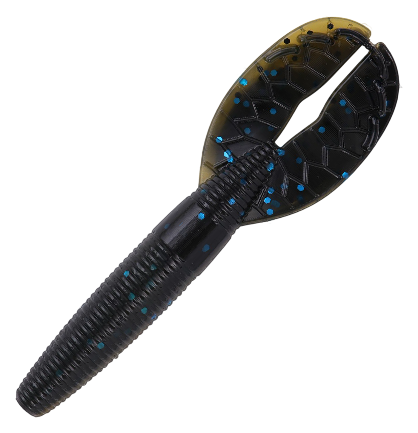 Image of Yamamato Baits Shinobi Grub - Green Pumpkin Blue Laminate