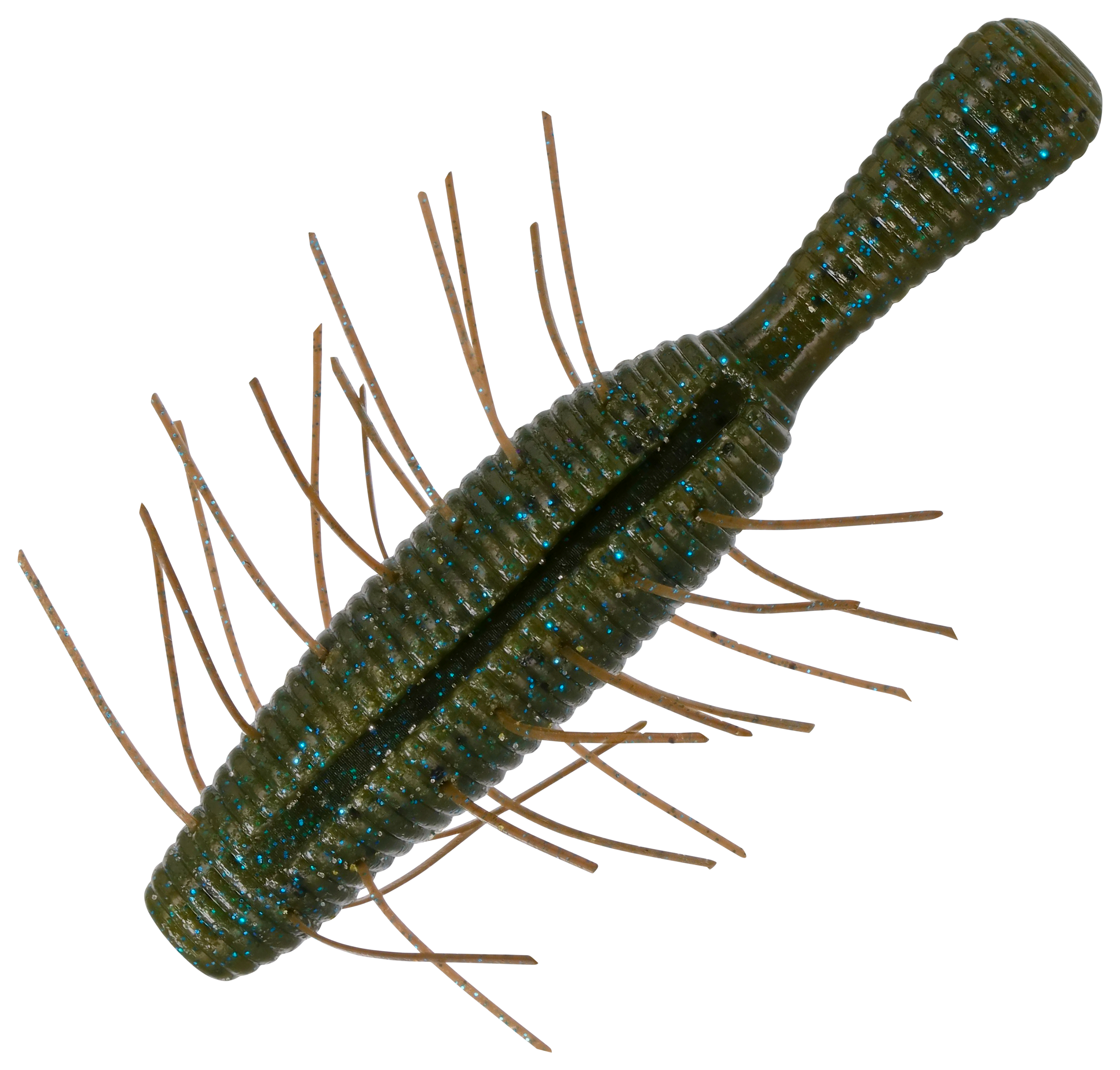 Image of "Yamamoto Baits Fuzzy Nuki - Green Pumpkin Blue - 2-1/2"" - 5 pack"