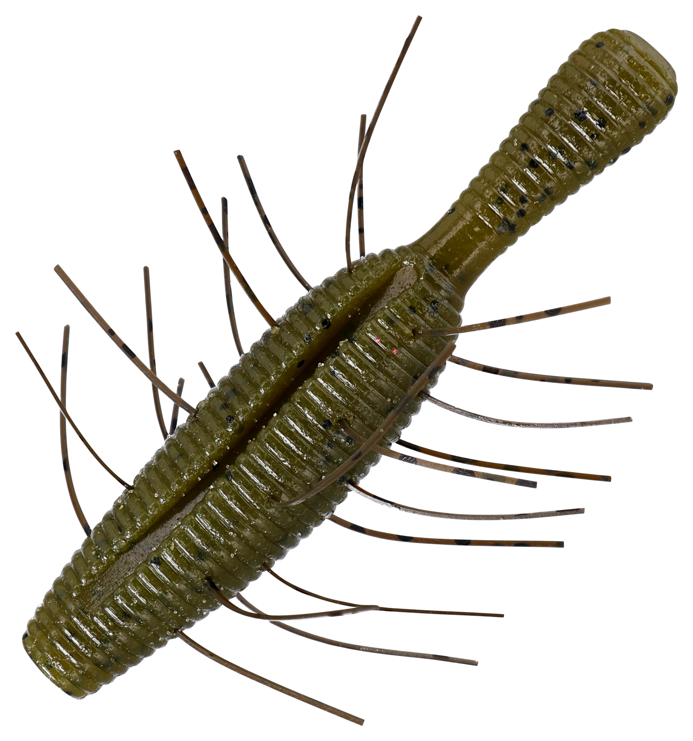 Image of "Yamamoto Baits Fuzzy Nuki - Green Pumpkin Black Flake - 3-1/2"" - 4 pack"