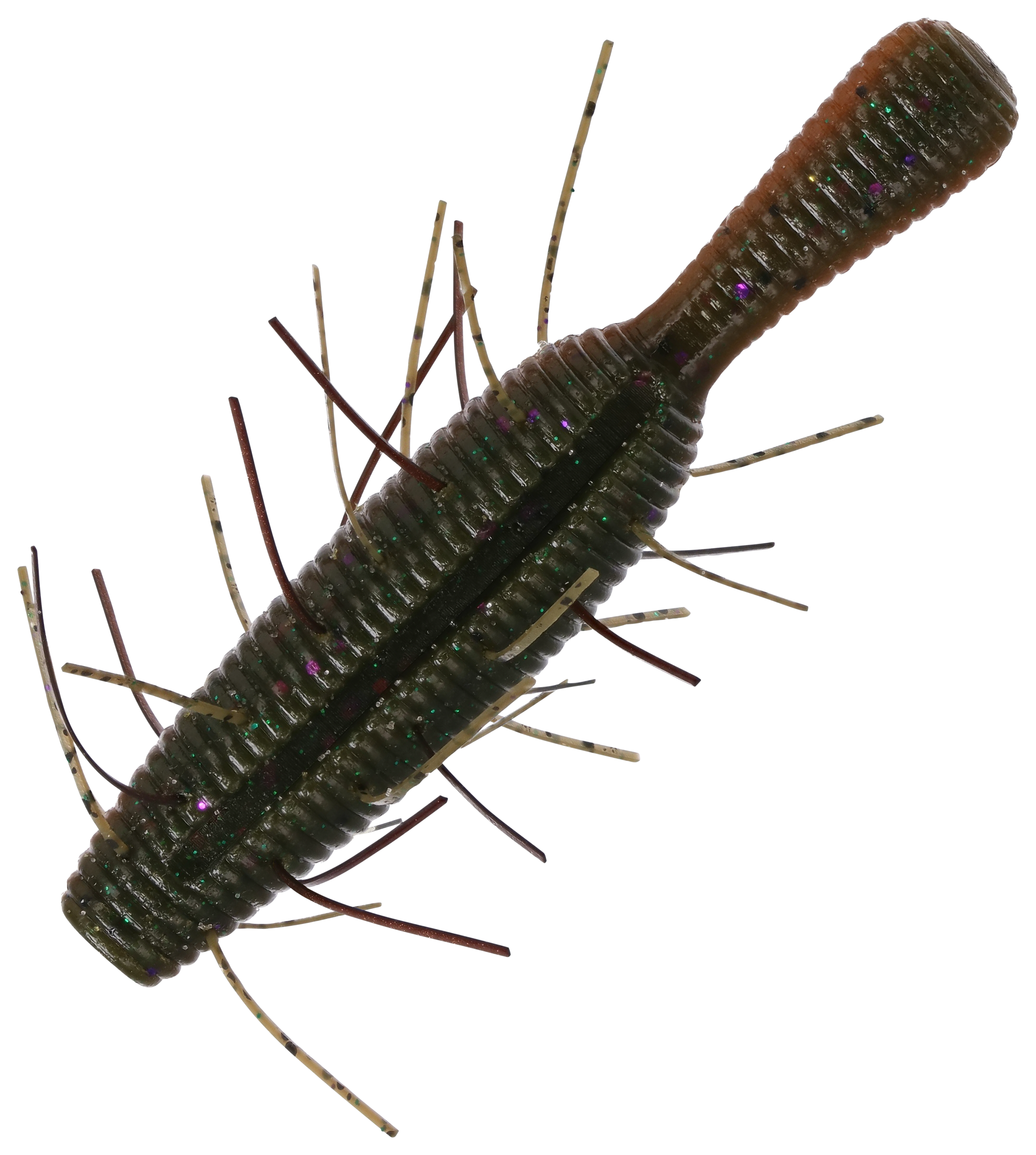 Image of "Yamamoto Baits Fuzzy Nuki - Green Pumpkin Amber Laminate - 3-1/2"" - 4 pack"