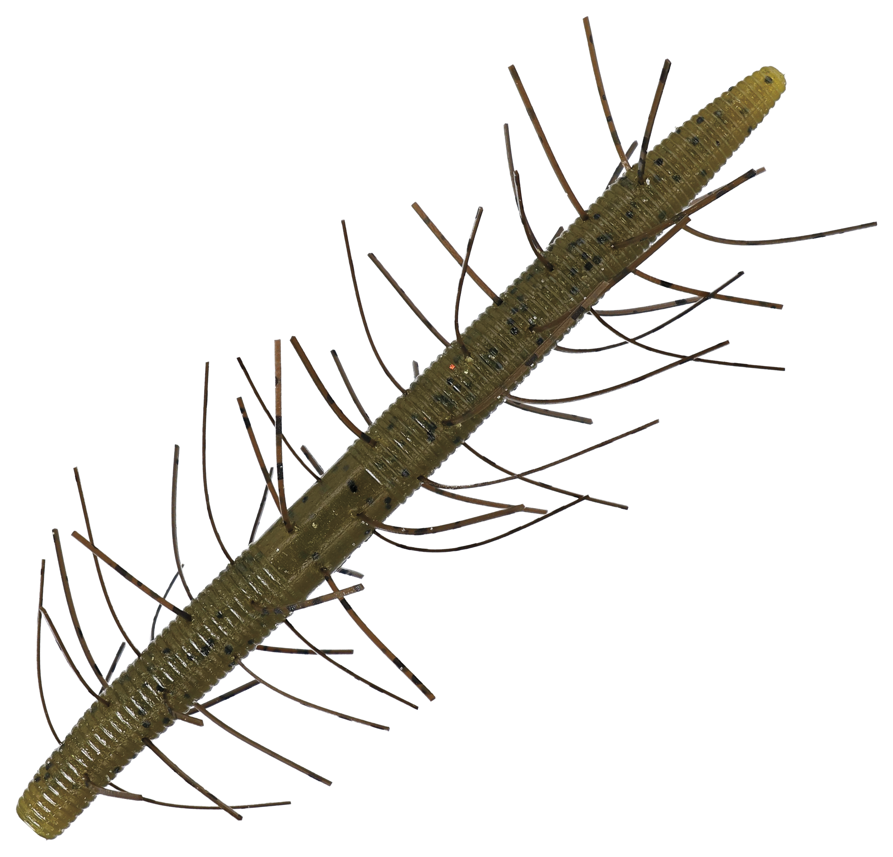 Image of "Yamamoto Baits Fuzzy Senko - Green Pumpkin Black Flake - 4"""