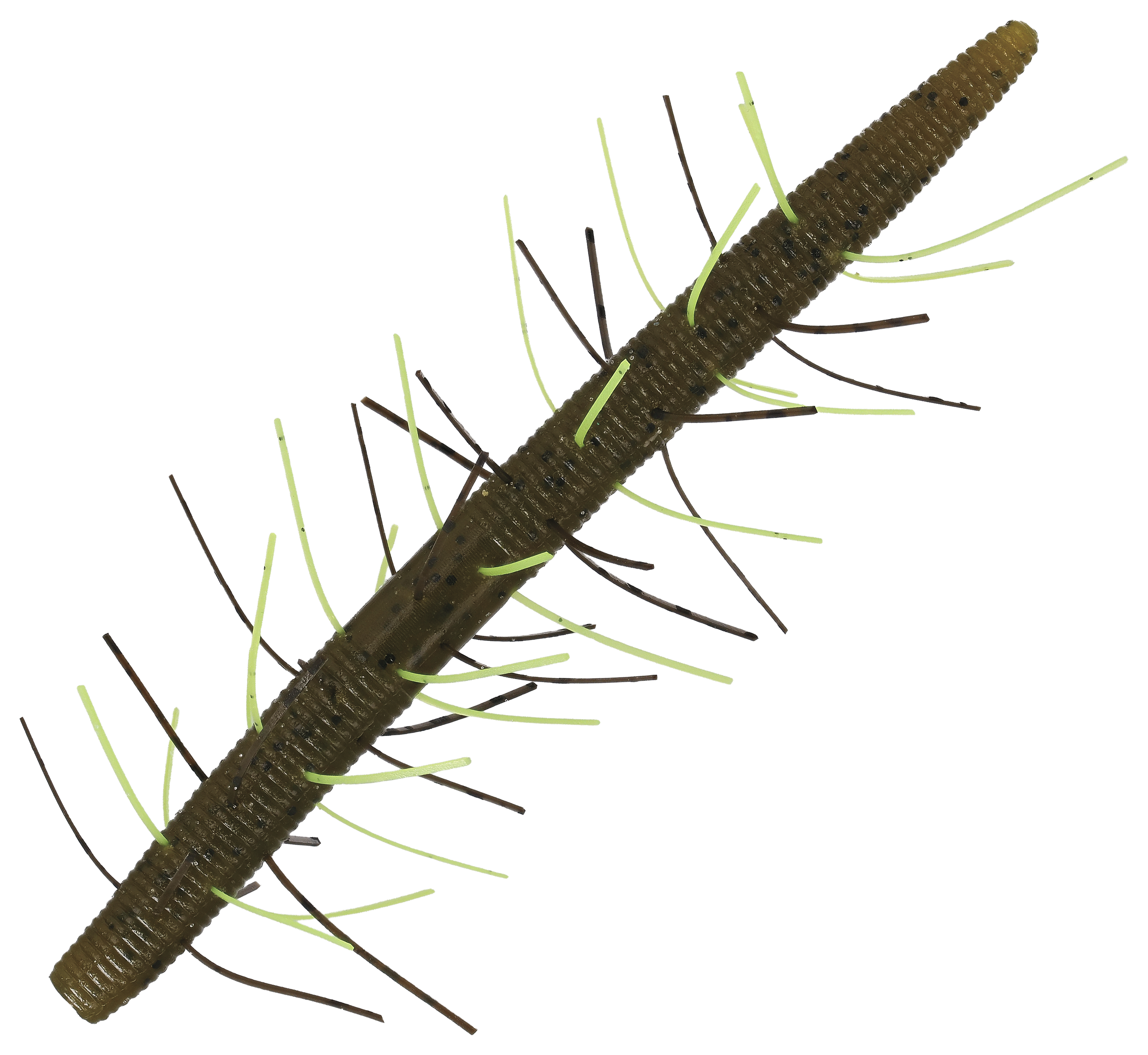 Image of "Yamamoto Baits Fuzzy Senko - Green Pumpkin Chartreuse - 5"""