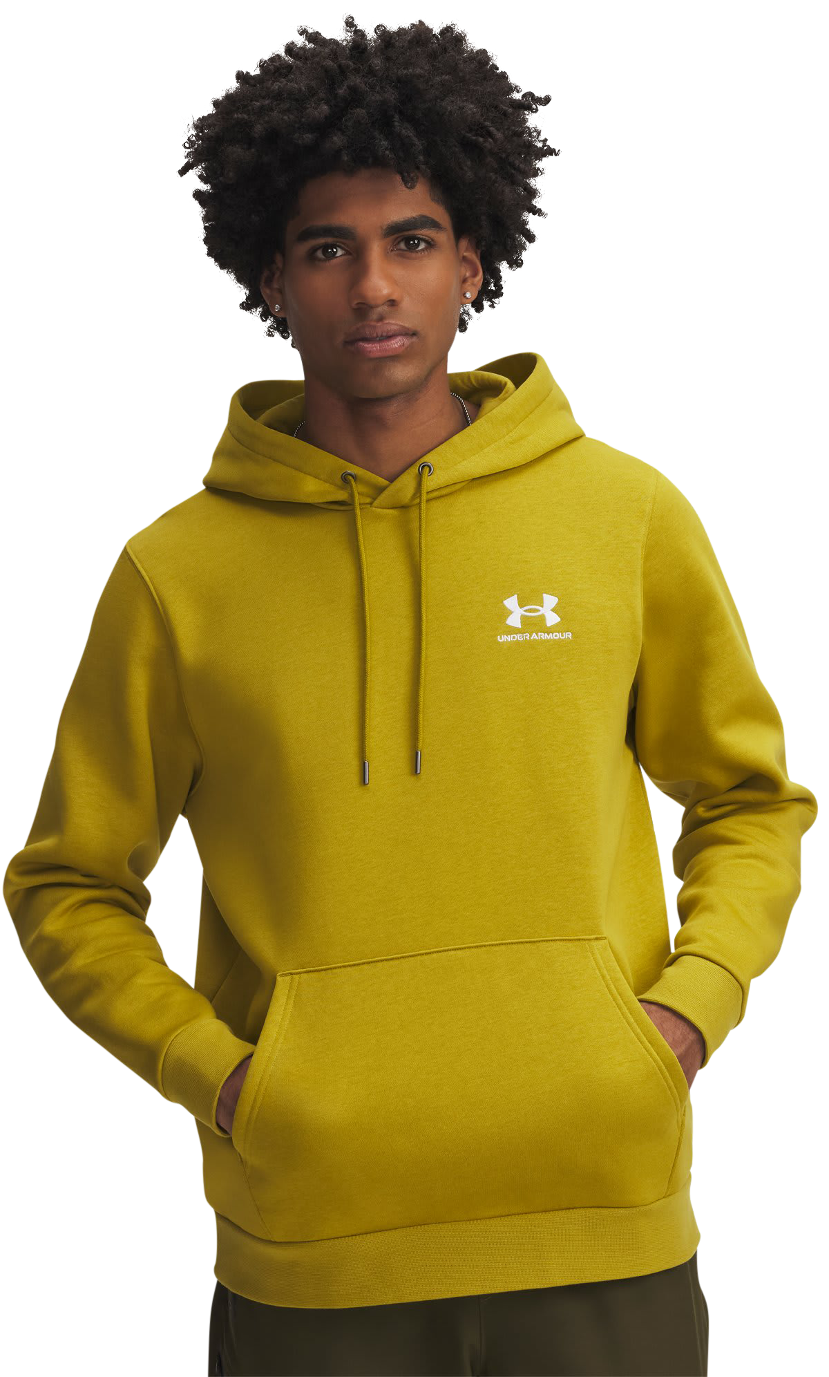 Image of Under Armour Icon Fleece Long-Sleeve Hoodie - Green Legacy/White - L