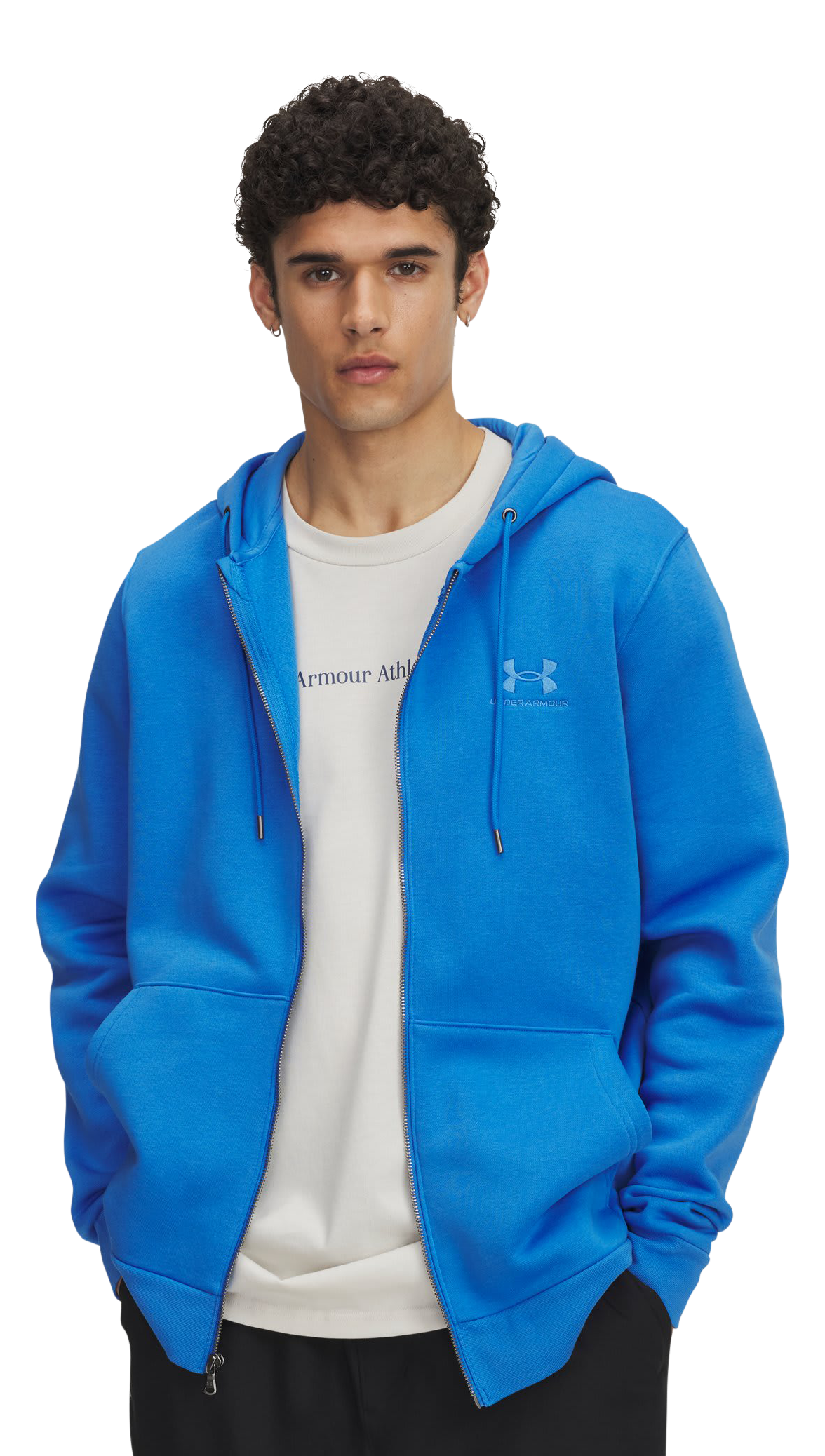 Image of Under Armour Icon Fleece Full-Zip Long-Sleeve Hoodie - Blue Atlantis/Blue Atlantis - 3XL