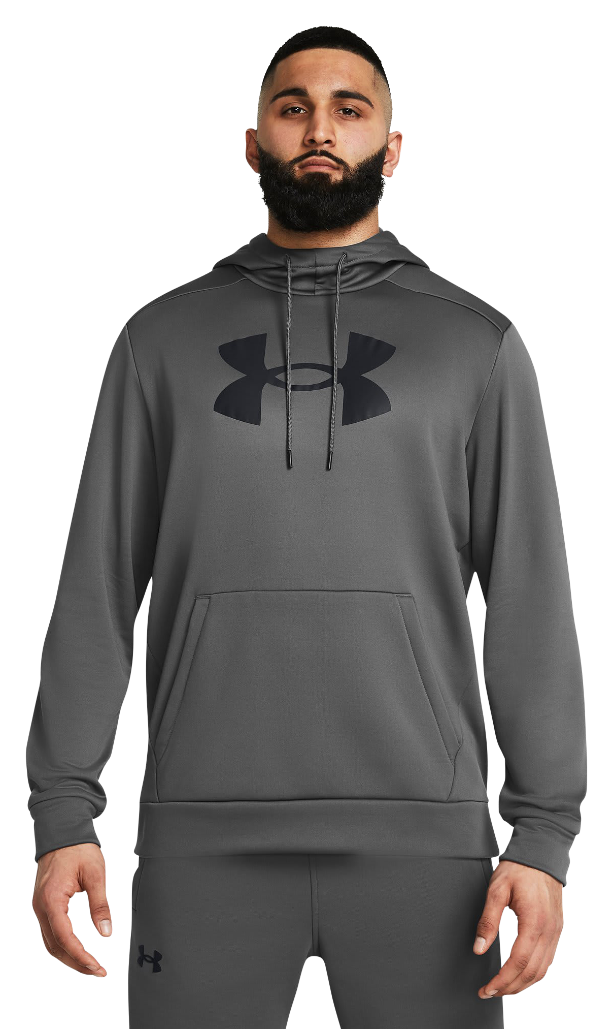Image of Under Armour Fleece Big Logo HD Hoodie - Castlerock/Black - LG