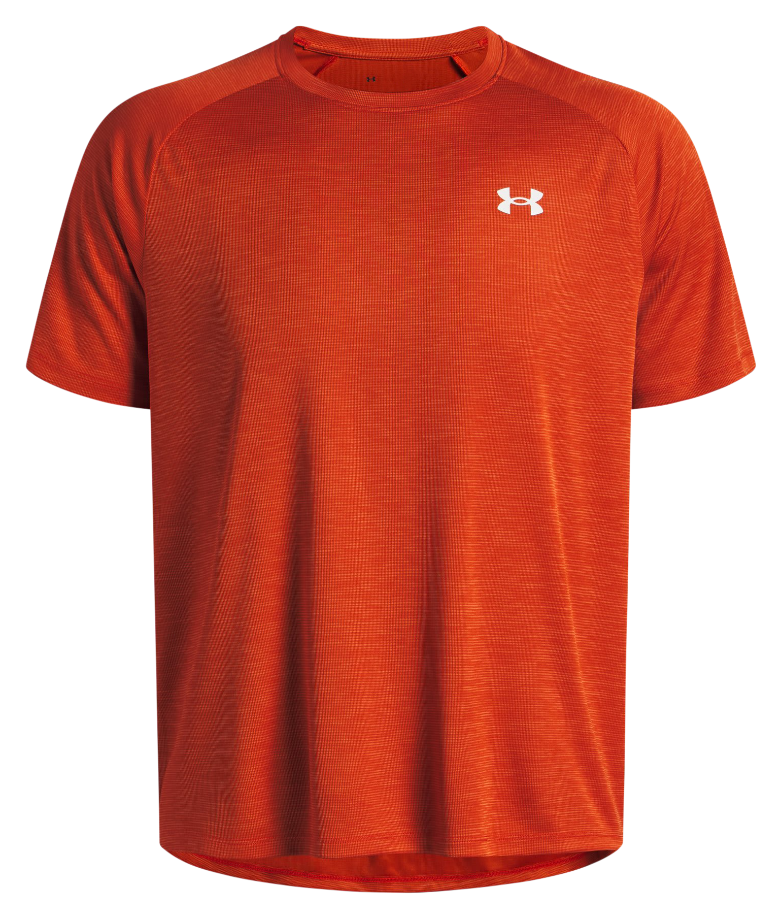 Image of Under Armour Tech Textured Short-Sleeve T-Shirt - Orange Base/White - 2XL