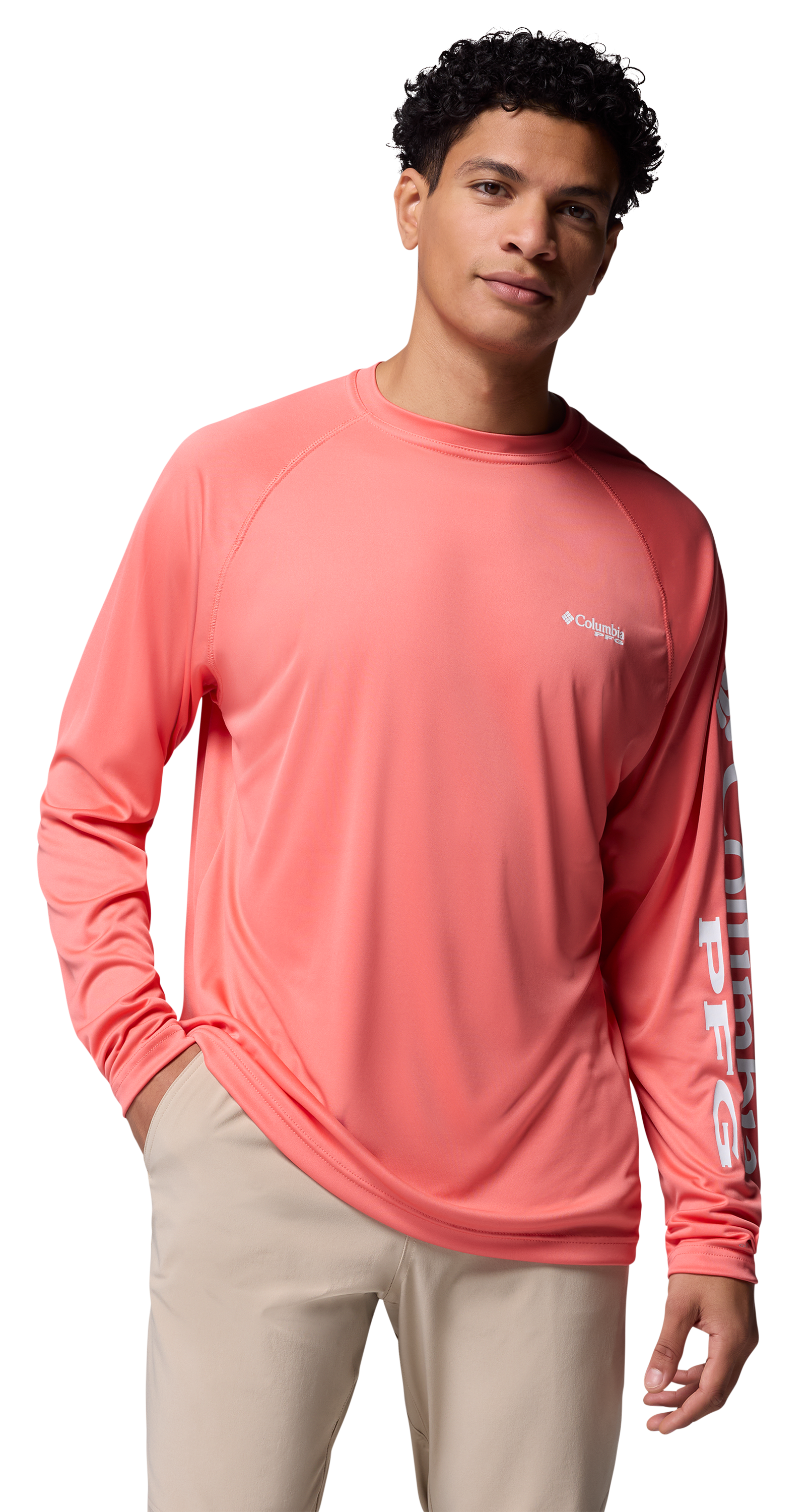 Image of Columbia PFG Terminal Tackle Long-Sleeve T-Shirt - Melonade/White Logo
