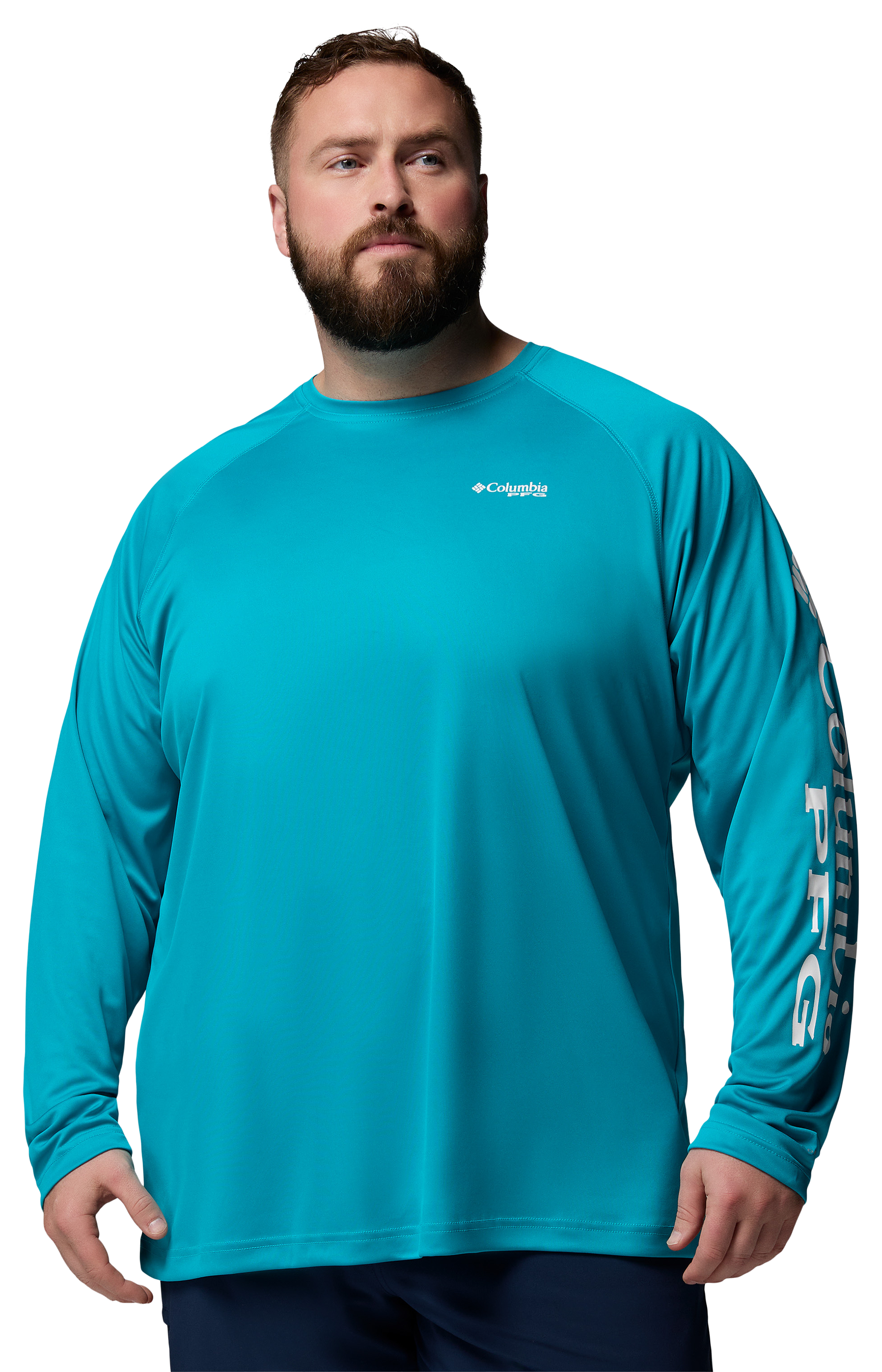 Image of Columbia PFG Terminal Tackle Long-Sleeve T-Shirt - Ocean Teal/White Logo