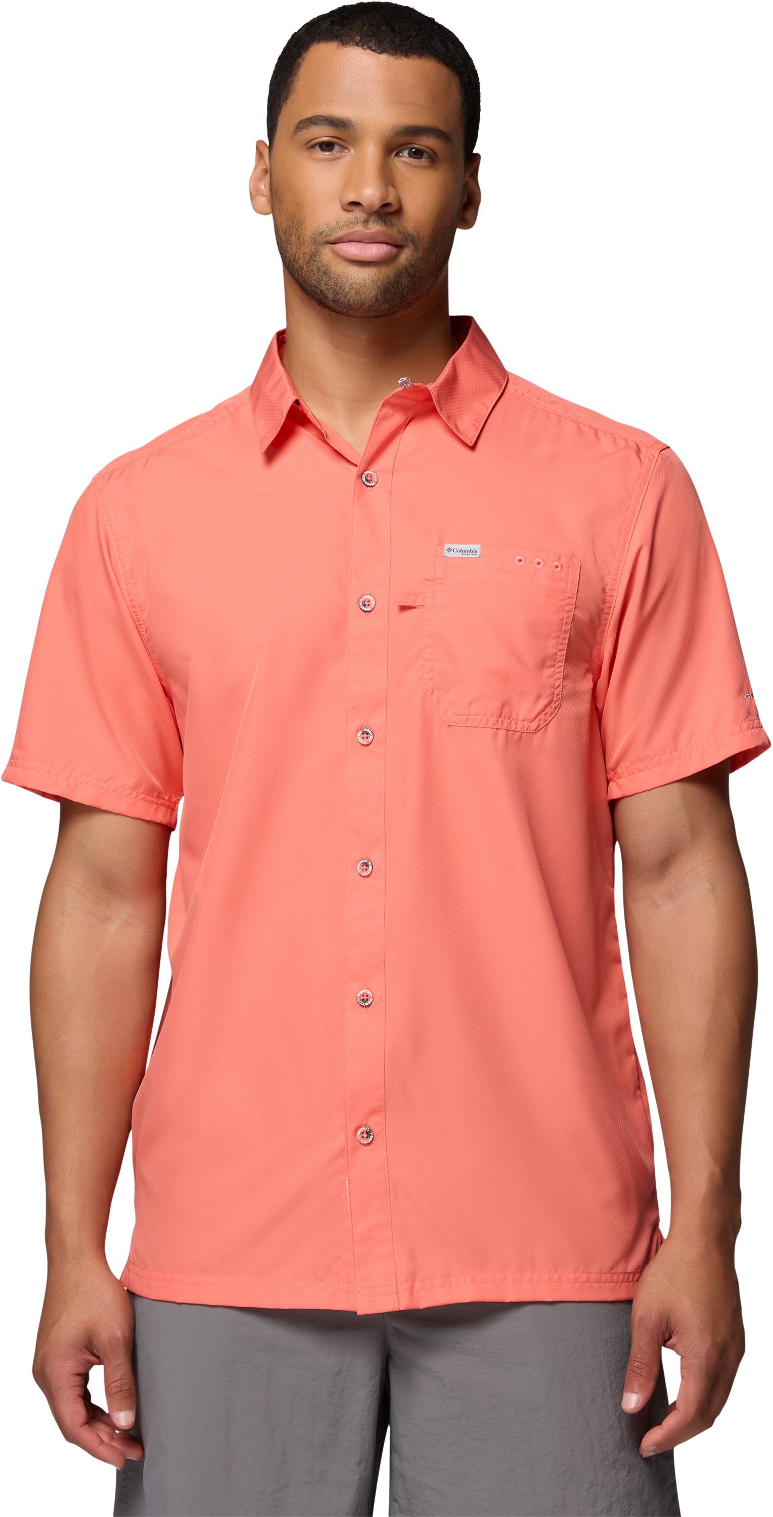 Image of Columbia PFG Slack Tide Camp Short-Sleeve Button-Down Shirt - Melonade - S