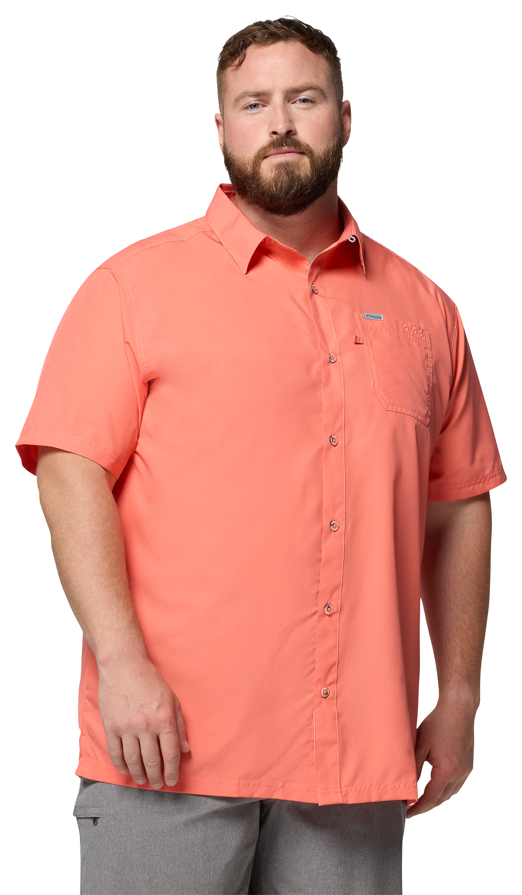 Image of Columbia PFG Slack Tide Camp Short-Sleeve Button-Down Shirt - Melonade - 2XL