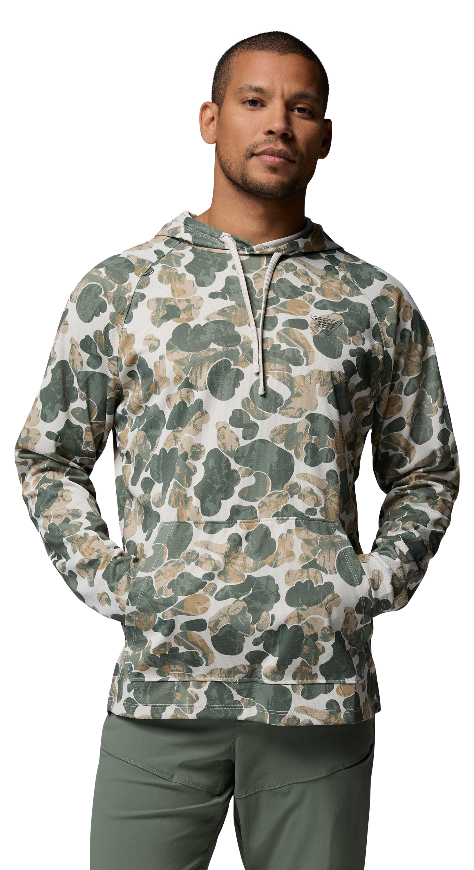 Image of Columbia PFG Wild Cast Camp Hoodie - Dark Stone Deltawoods - XXL