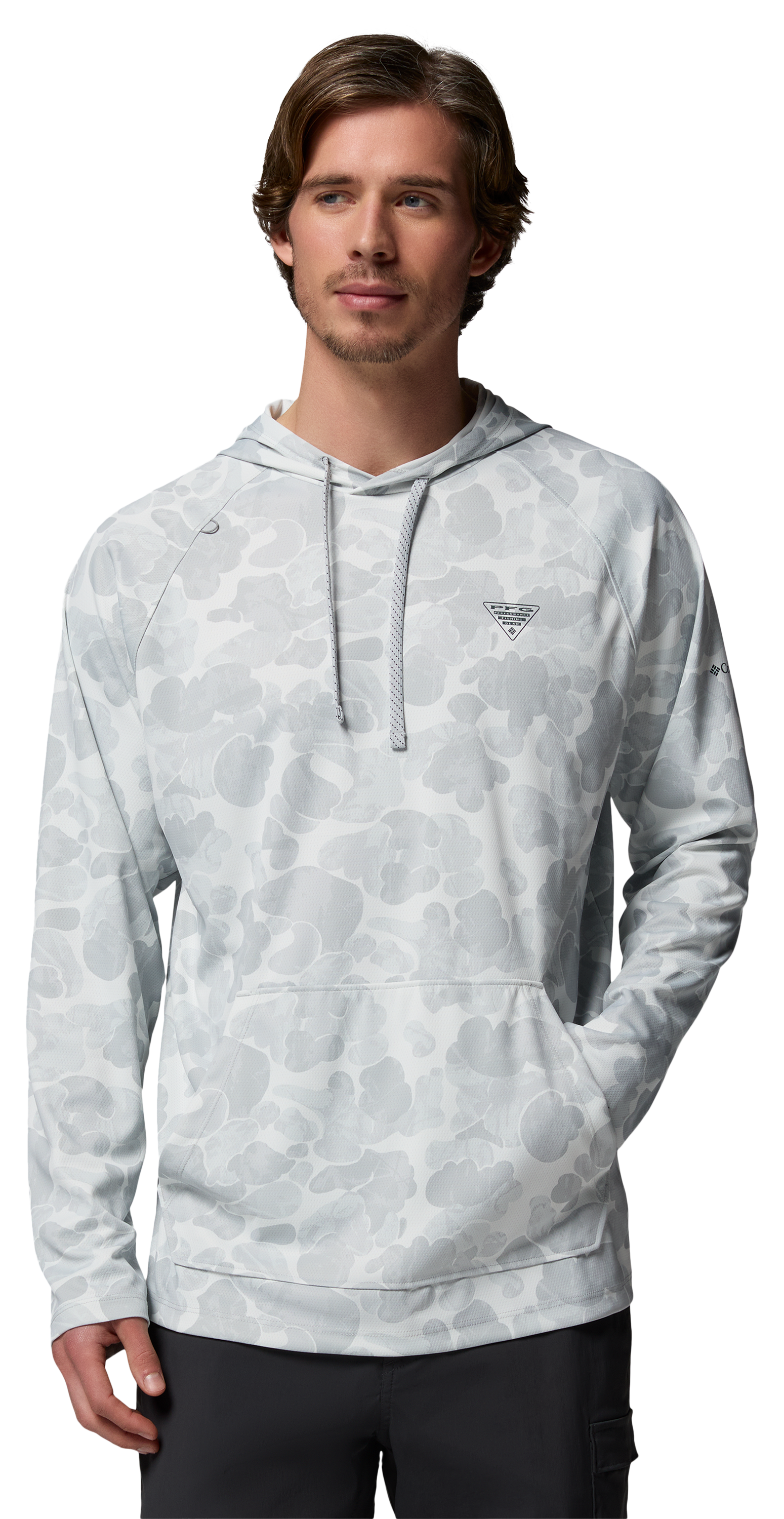 Image of Columbia PFG Wild Cast Camp Hoodie - Cool Grey Deltawoods - M