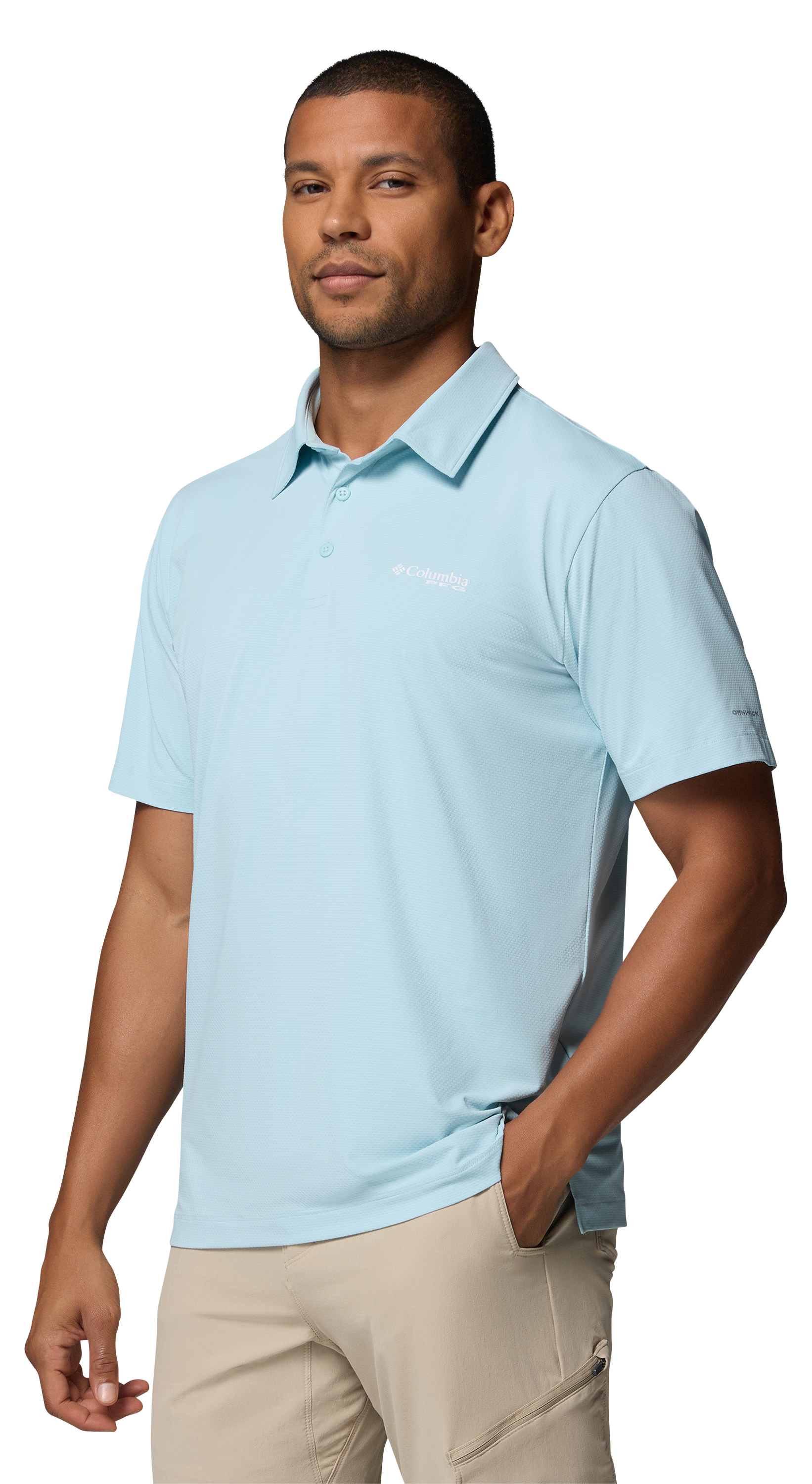 Image of Columbia PFG Solar Stream II Short-Sleeve Polo - Marine Light - L