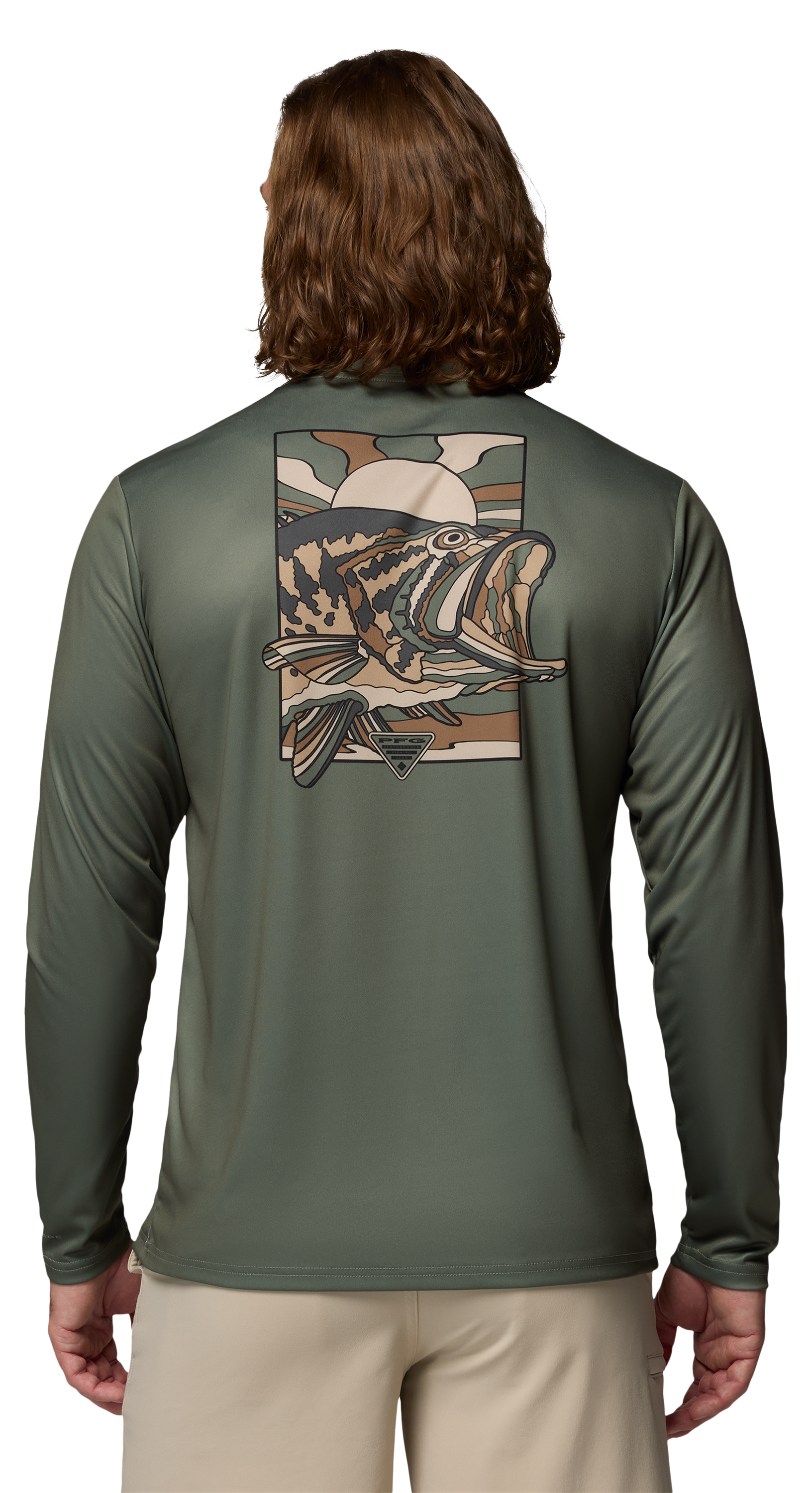 Image of Columbia Terminal Tackle PFG Bass Shine Graphic Long-Sleeve Shirt - Cypress