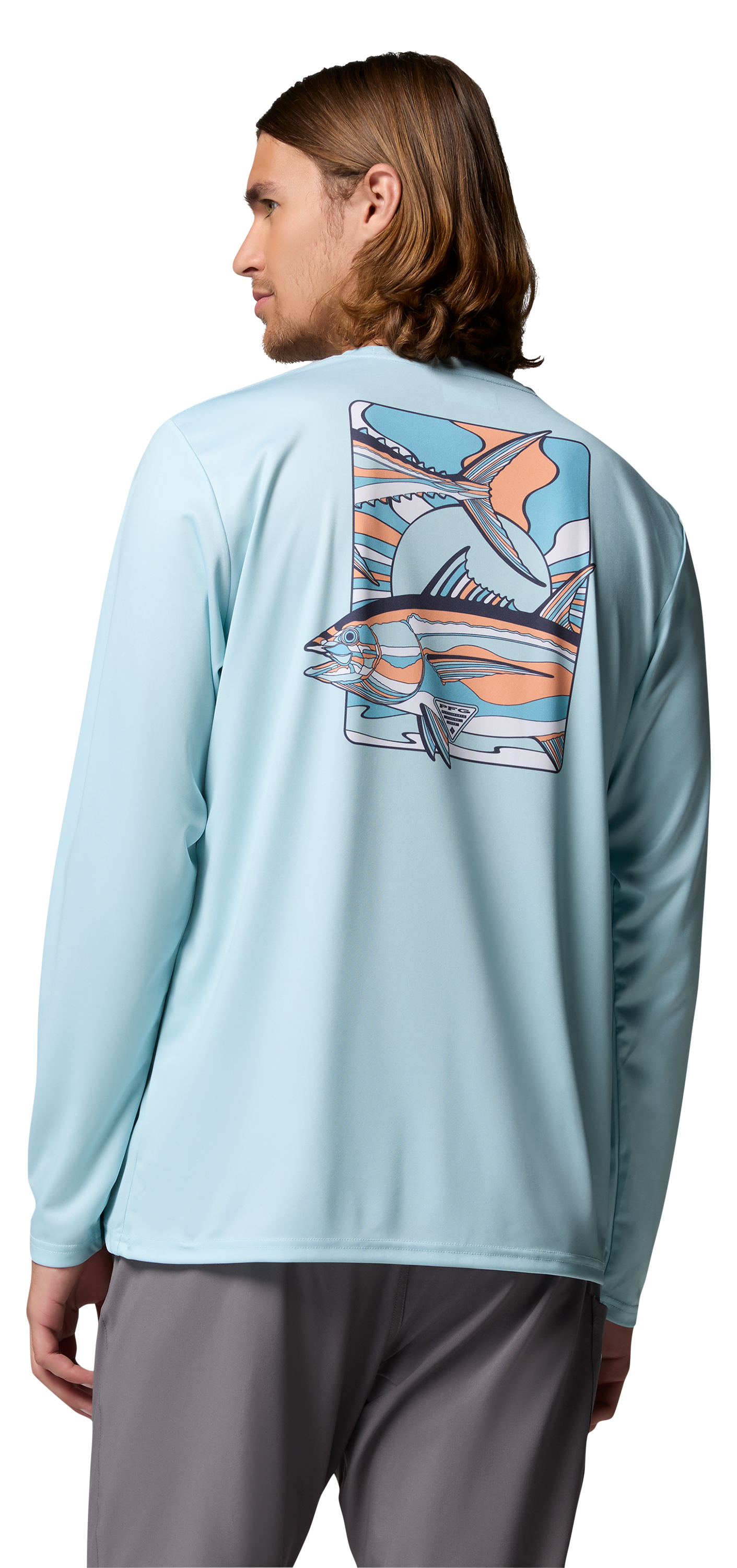 Image of Columbia Terminal Tackle PFG Tuna Shine Graphic Long-Sleeve Shirt - Marine Light