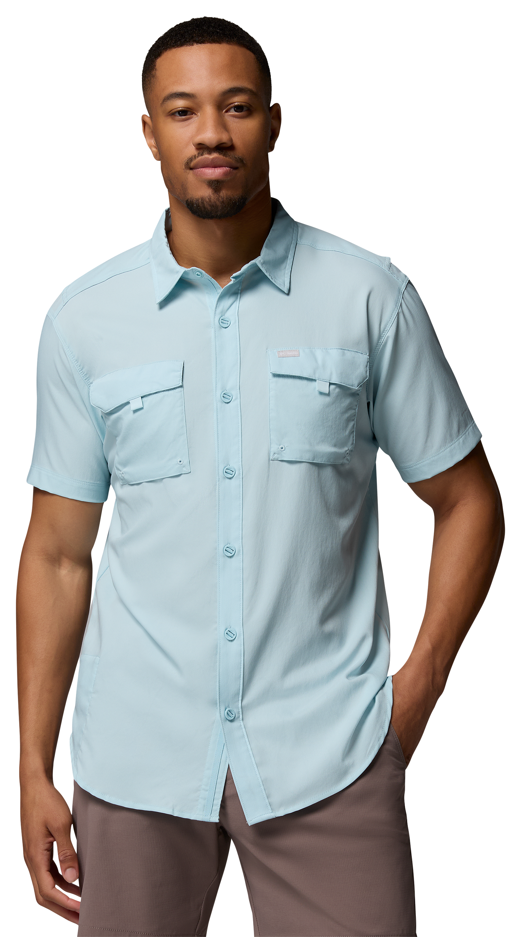 Image of Columbia Silver Ridge Utility II Button-Down Short-Sleeve Shirt - Marine Light - XL