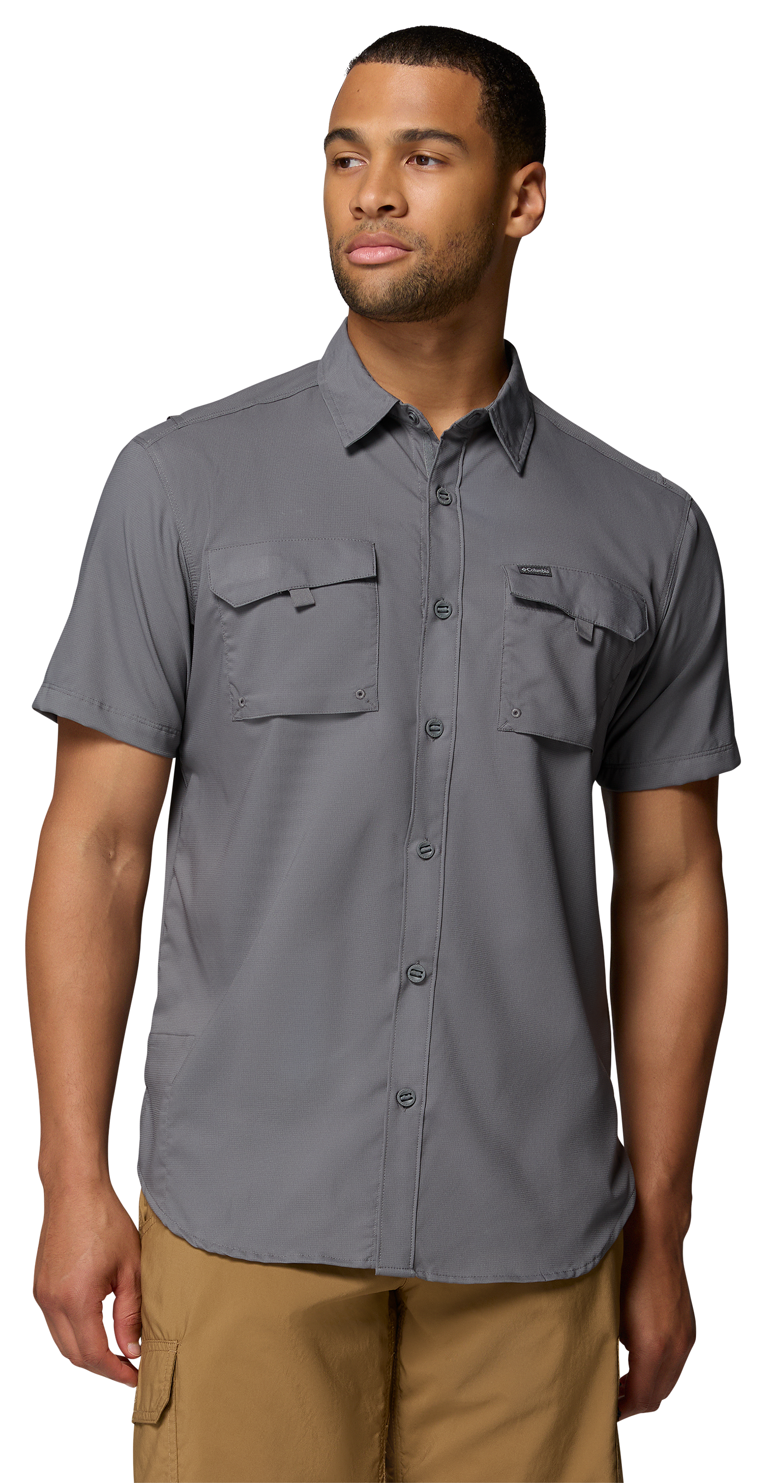 Image of Columbia Silver Ridge Utility II Button-Down Short-Sleeve Shirt - City Grey - S