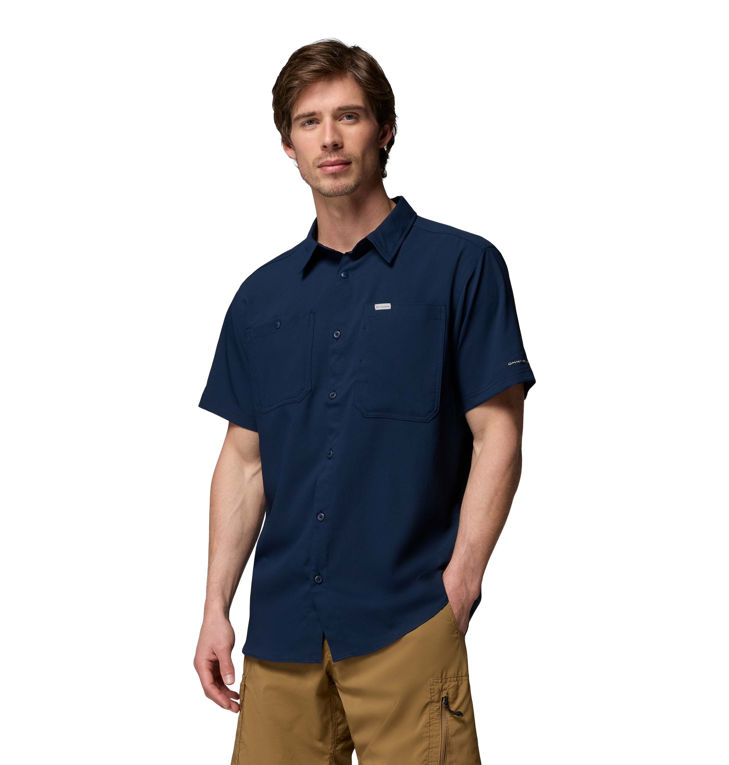 Image of Columbia Silver Ridge Utility II Button-Down Short-Sleeve Shirt - Collegiate Navy