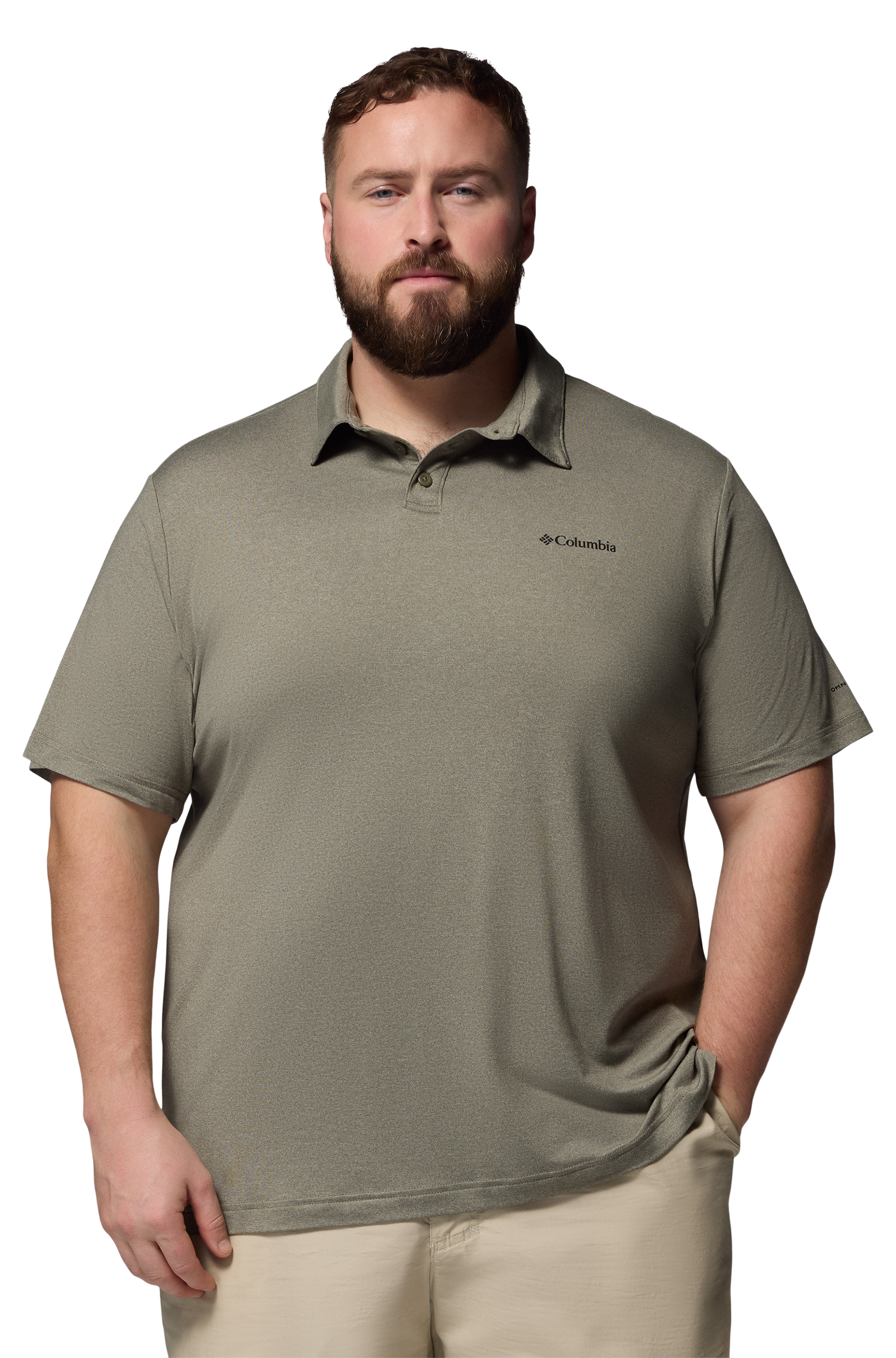 Image of Columbia Parsons Point Short-Sleeve Polo Shirt - Stone Green Heather