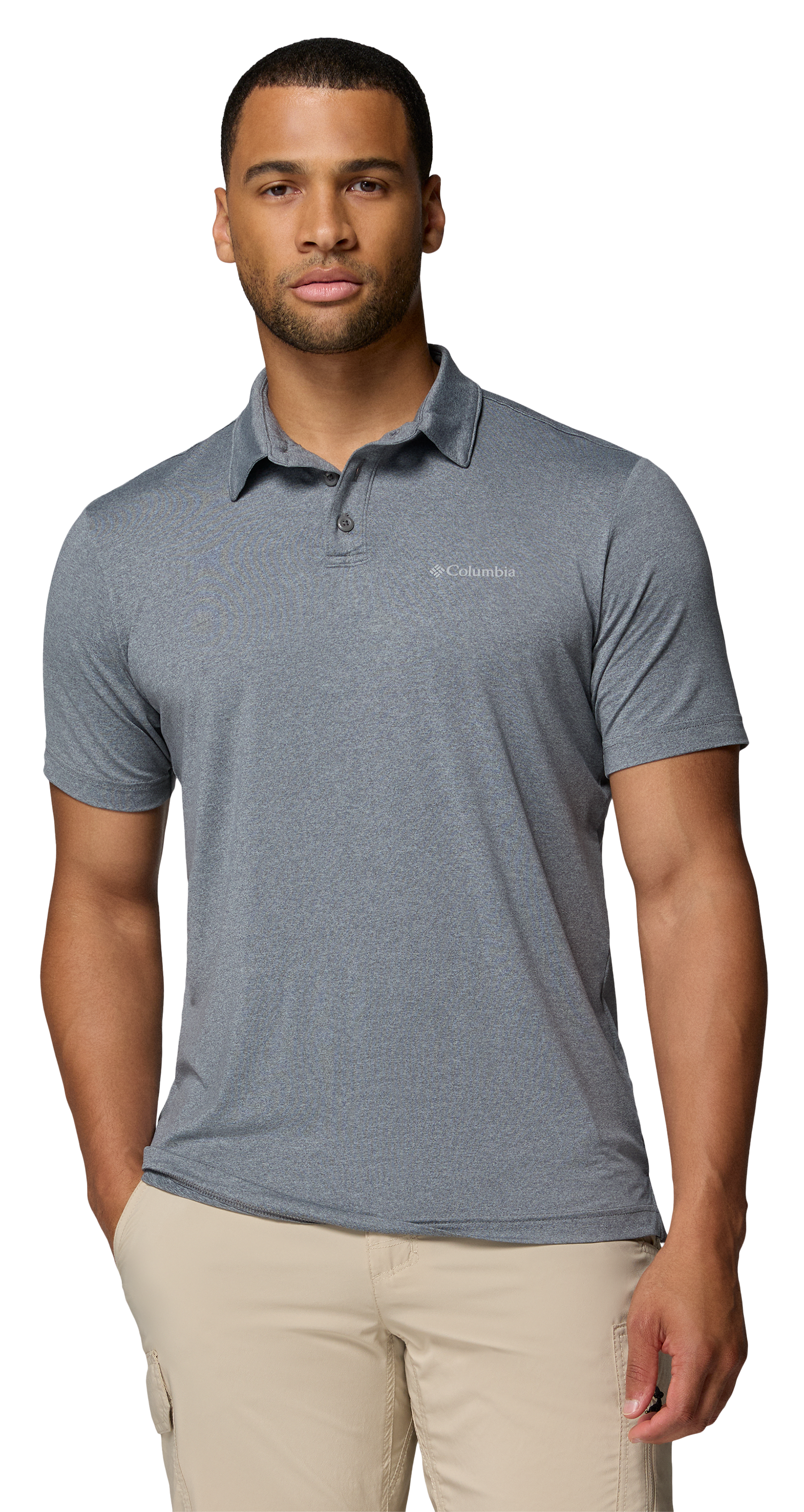 Image of Columbia Parsons Point Short-Sleeve Polo Shirt - City Grey Heather/Columbia Grey