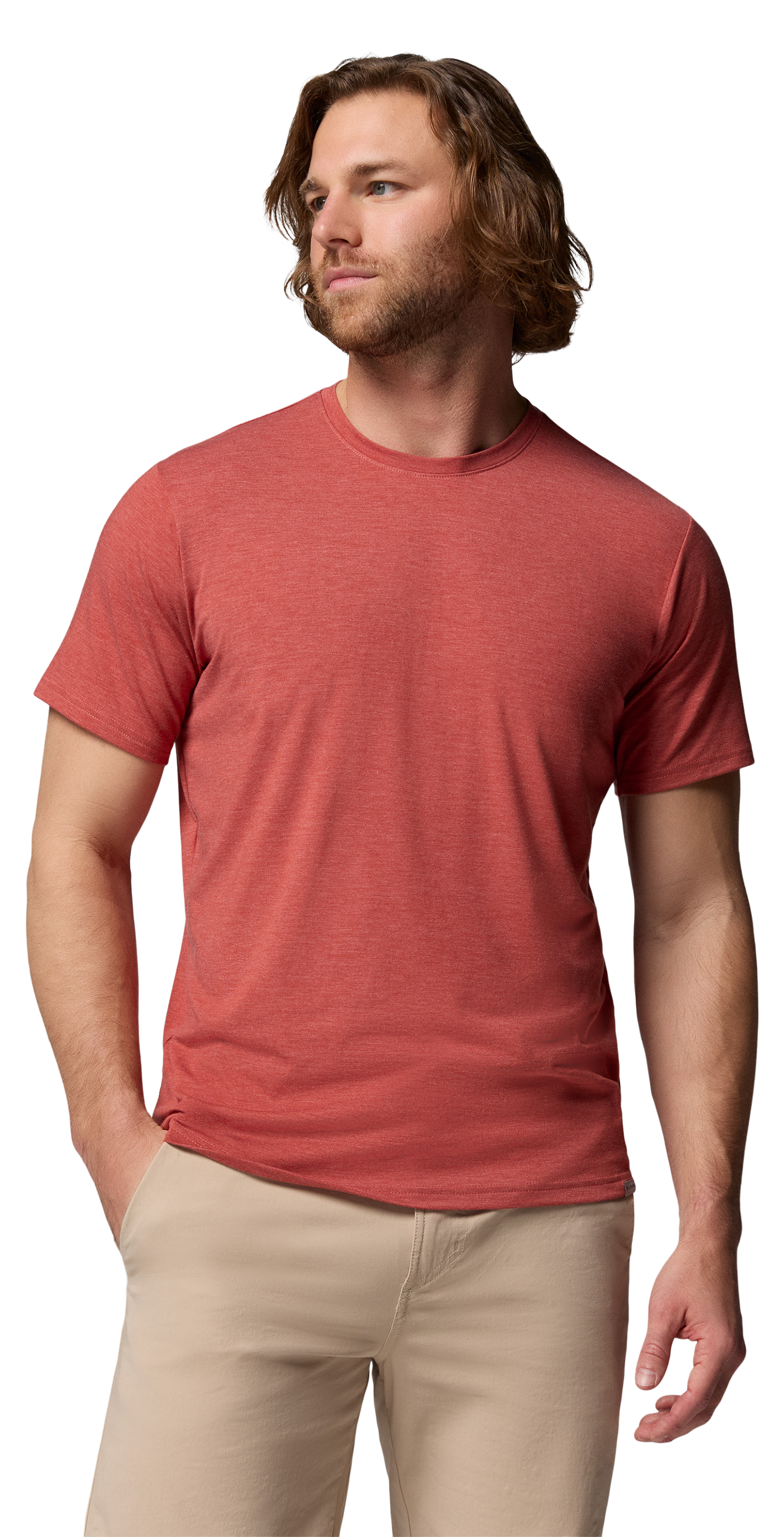 Image of Columbia CSC Soft Stretch Short-Sleeve T-Shirt - Washed Red Heather